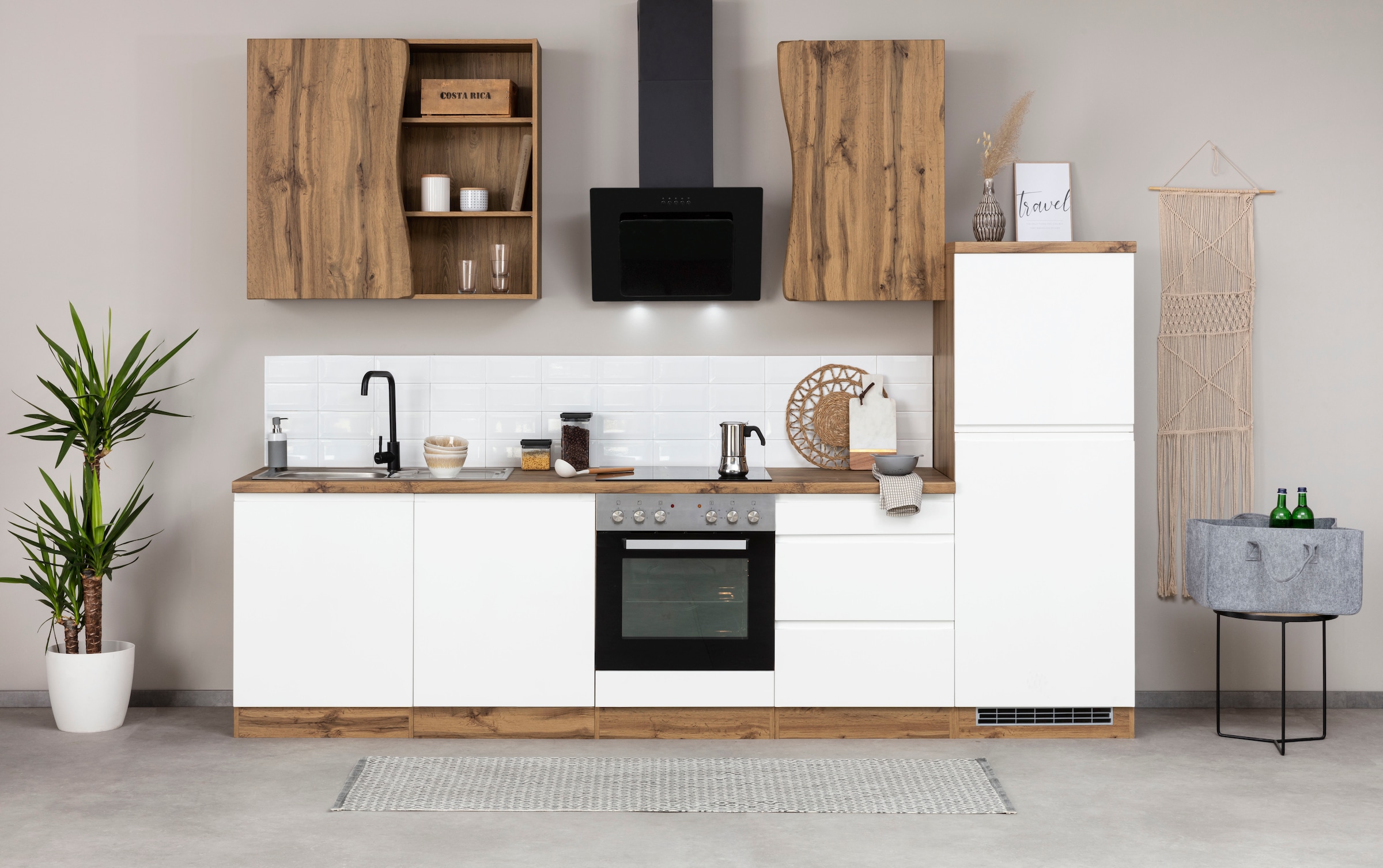 HELD MÖBEL Küche »Bruneck«, 300cm breit, wahlweise mit oder ohne E-Geräte,  hochwertige MDF-Fronten auf Raten bestellen