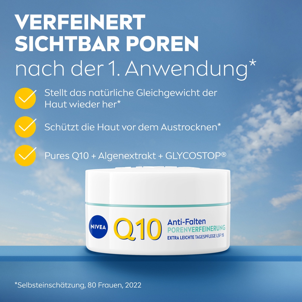 Nivea Tagescreme »Q10 Anti-Falten Power Porenverfeinernde Tagespflege LSF 15« reduziert Falten und strafft die Haut fühlbar