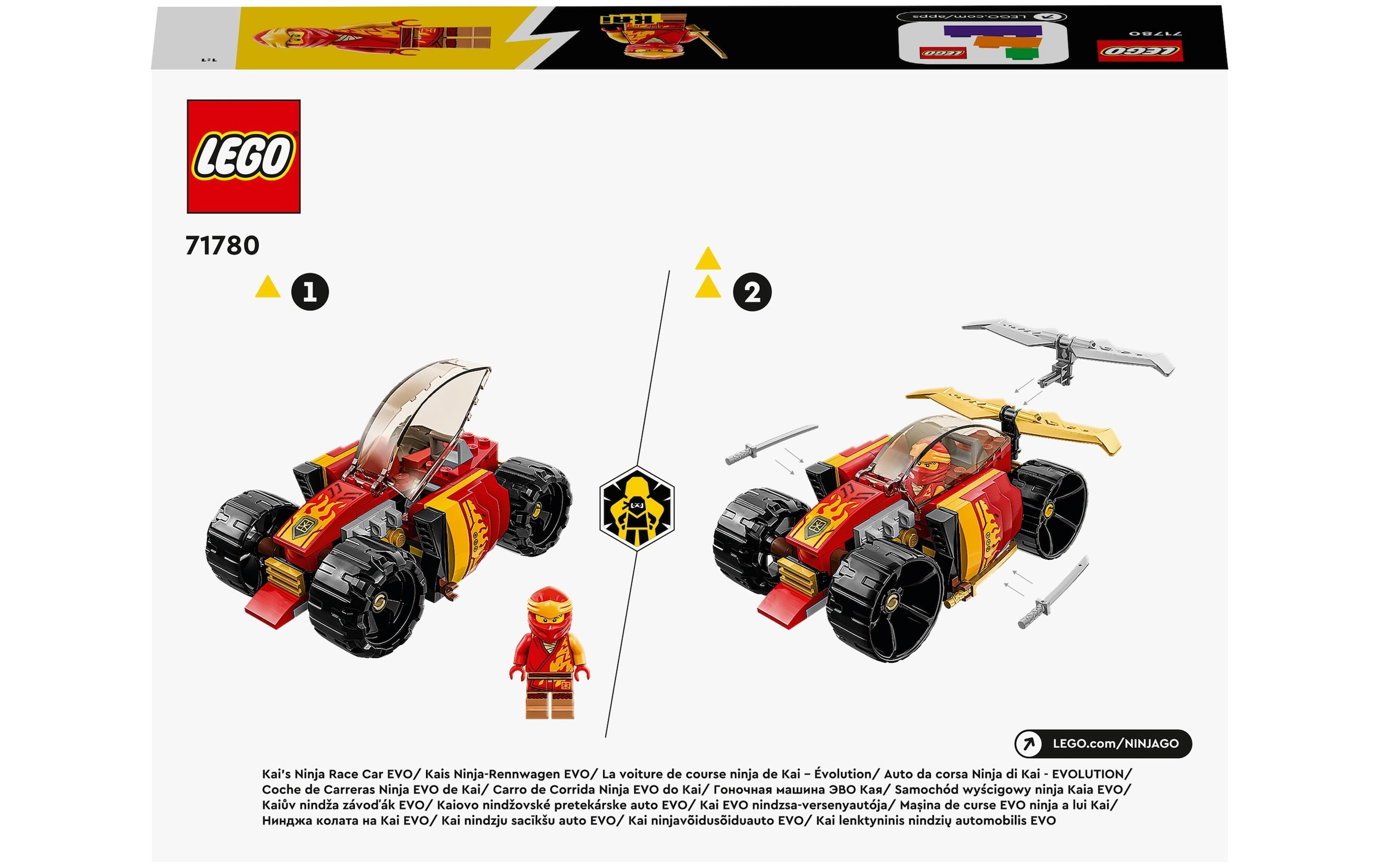 LEGO® Konstruktionsspielsteine »Kais Ninja-Rennwagen EVO«