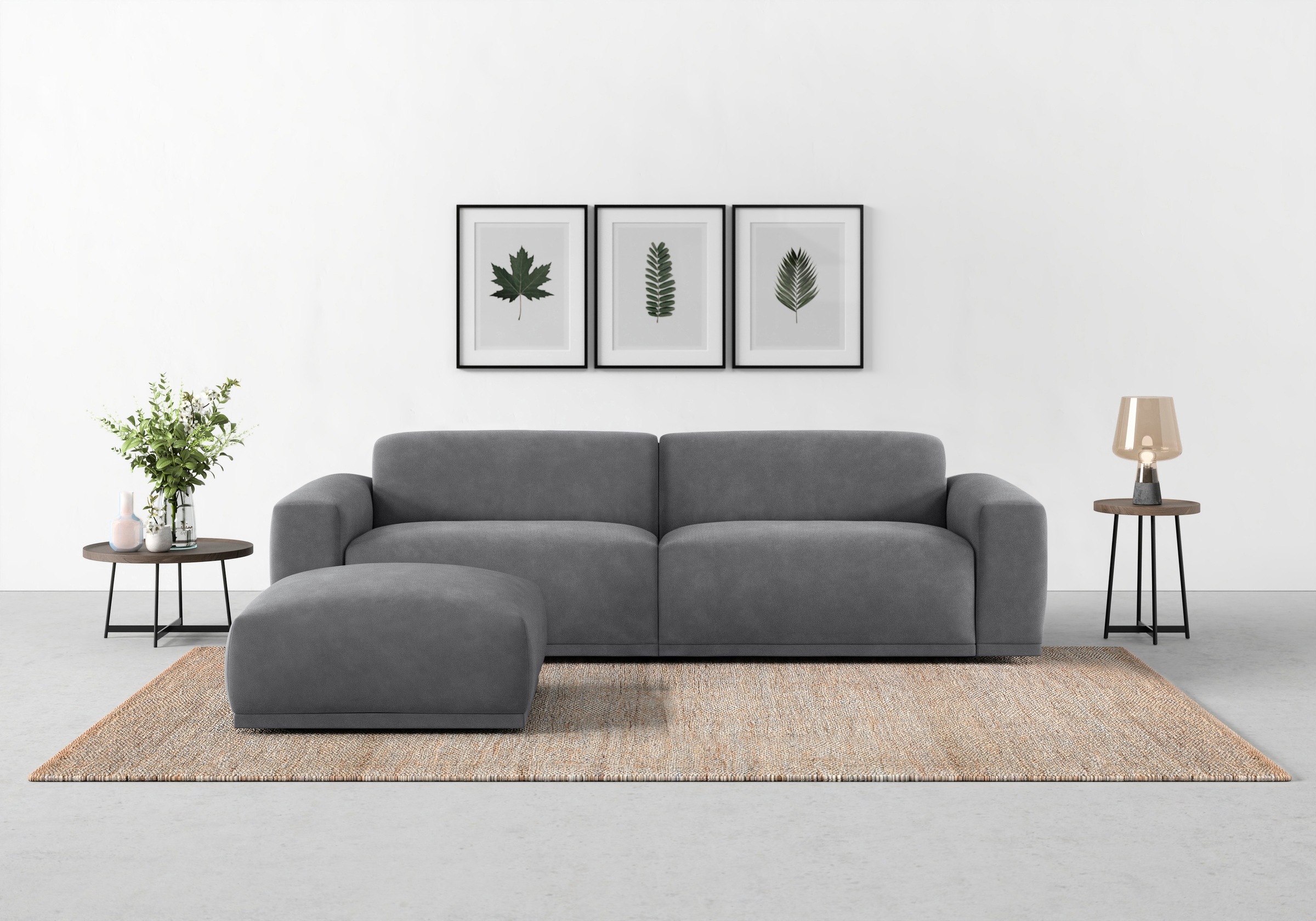 TRENDMANUFAKTUR Big-Sofa »Braga, mit hochwertigem Kaltschaum, Megasofa, in Cord erhältlich«, modernes Big-Sofa, Couch mit hohem Sitzkomfort, 254/72/107 cm (B/H/T)