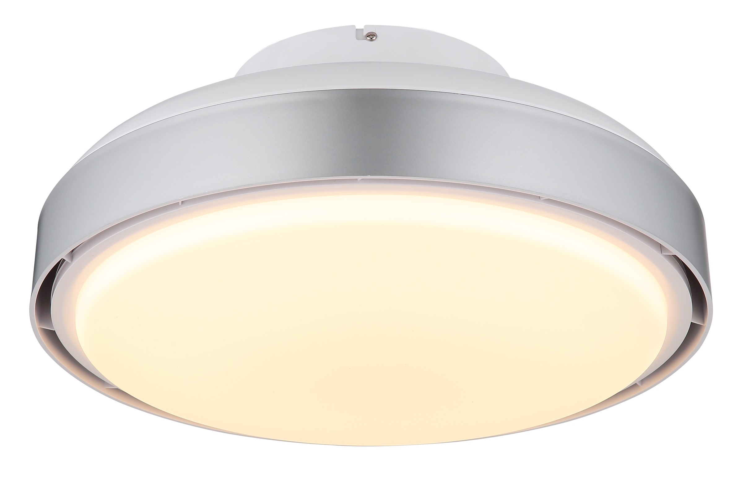 GLOBO LIGHTING Deckenleuchte »CARNEY« LED-Modul 1 Stk. warmweiß - kaltweiß Ventilator opal kühlen-heizen silber CCT 2700-6500K Wohnraumventilator