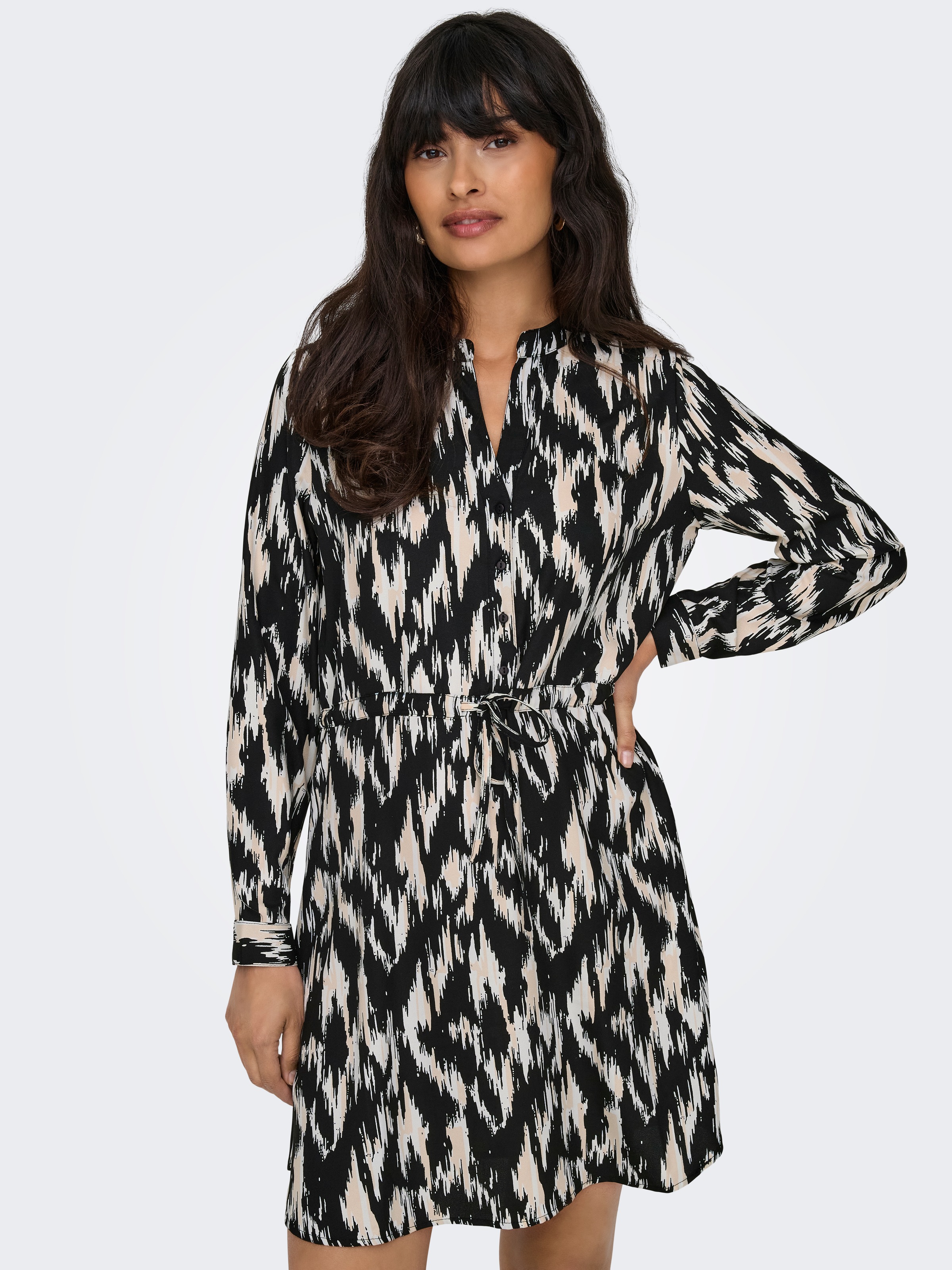 ONLY Druckkleid »ONLCORY L/S V-NECK TUNIC«