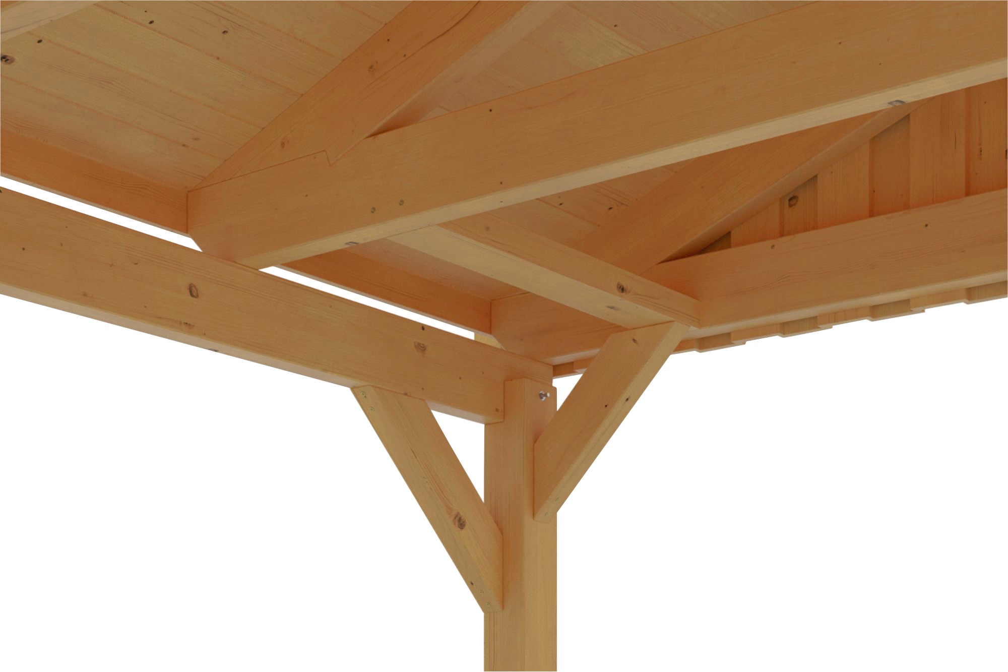 Skanholz Einzelcarport »Fichtelberg«, Leimholz-Nordisches Fichtenholz, hellbraun, mit schwarzen Schindeln