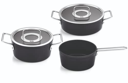 Topf-Set »Adamant « Set, Kochtopf 20 + Bratentopf 24 + Stielkasserolle 18cm oD, 3 Stk. tlg. Aluminium schwarz