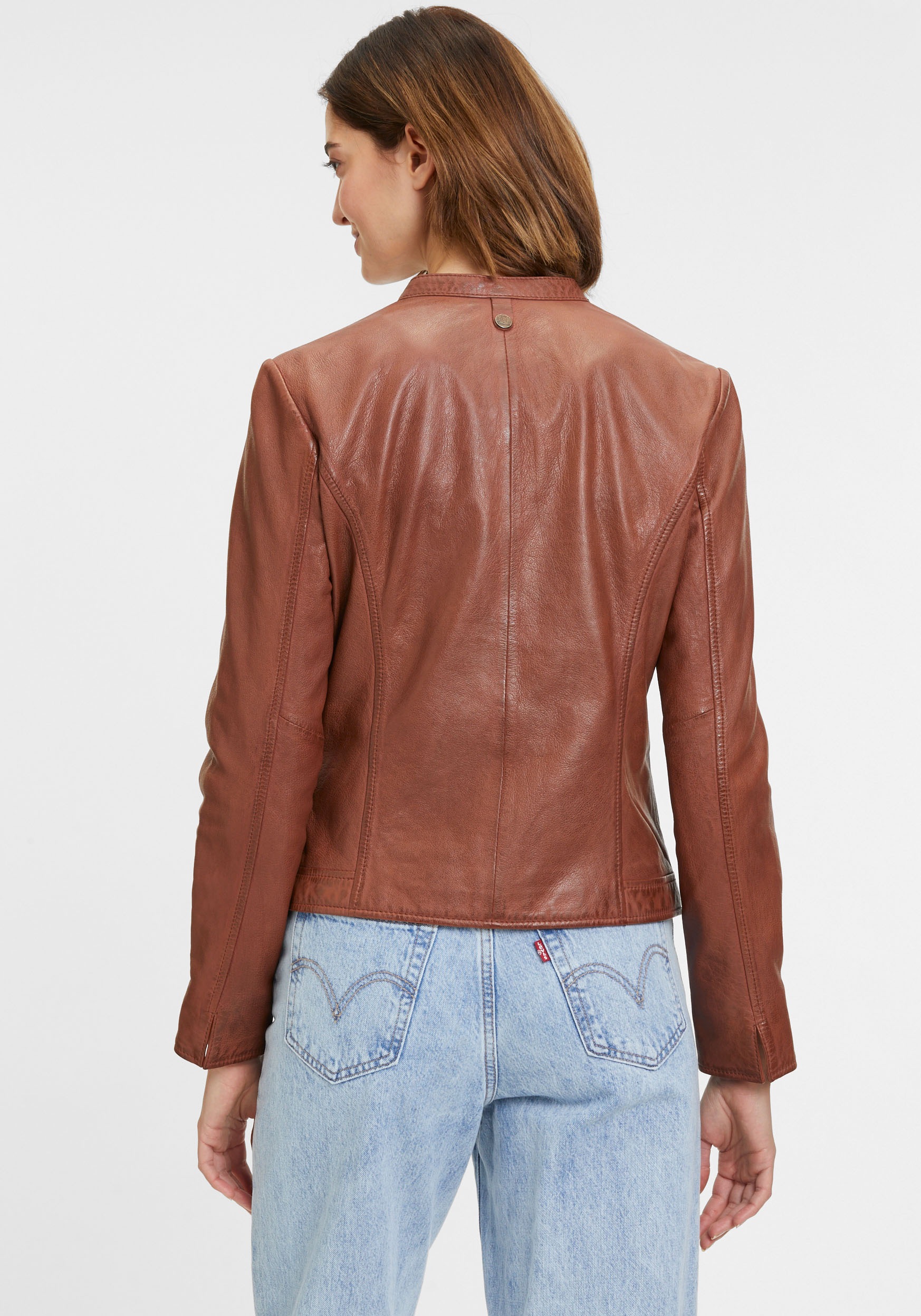 Mauritius Lederjacke »GWMarlie W24«, mit kleinem Stehkragen, Reißverschluss, Reißverschlusstaschen