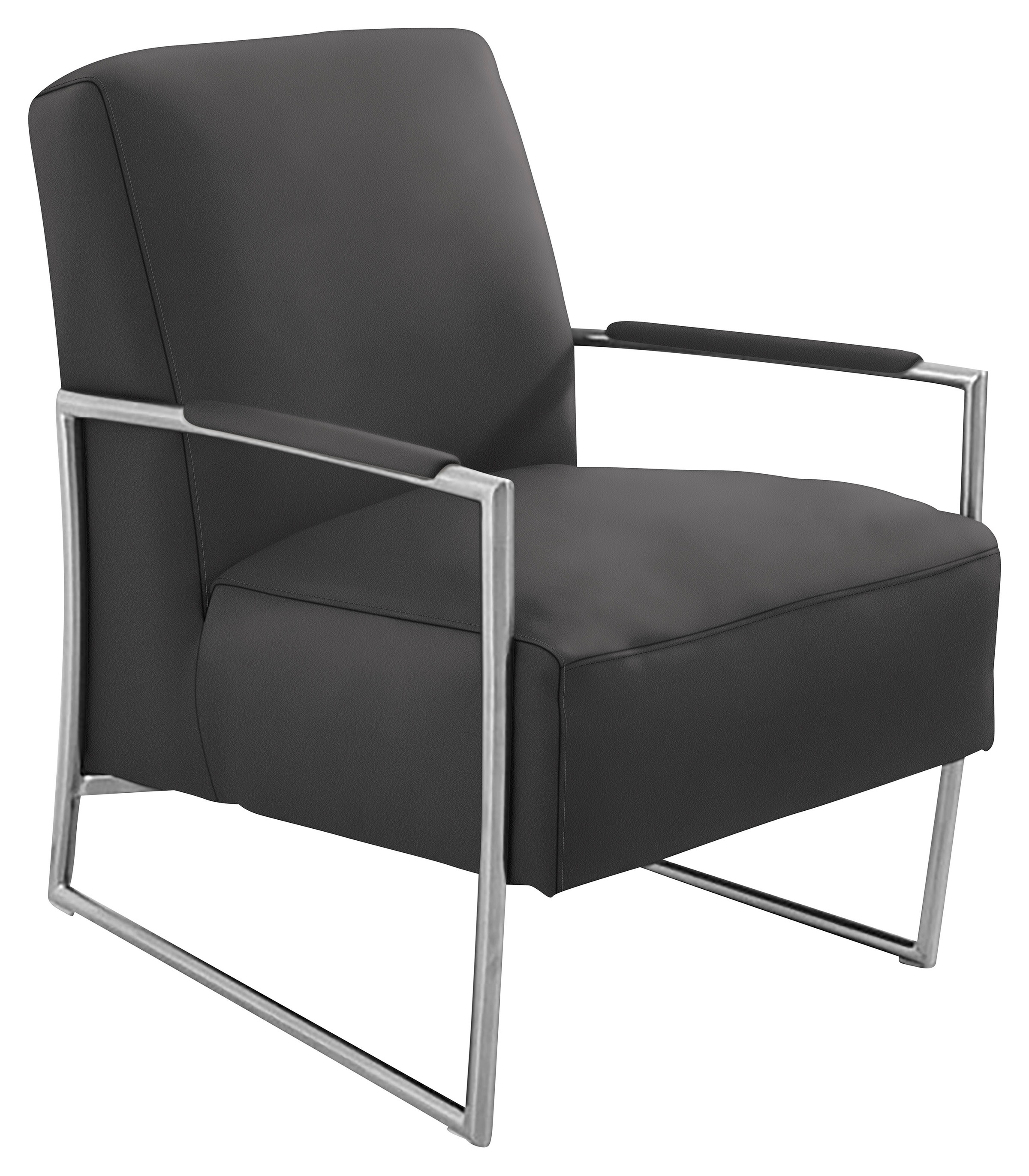 K+W Komfort & Wohnen Cocktailsessel, mit bezogenen Armlehnen, Gestell in Metall Edelstahloptik