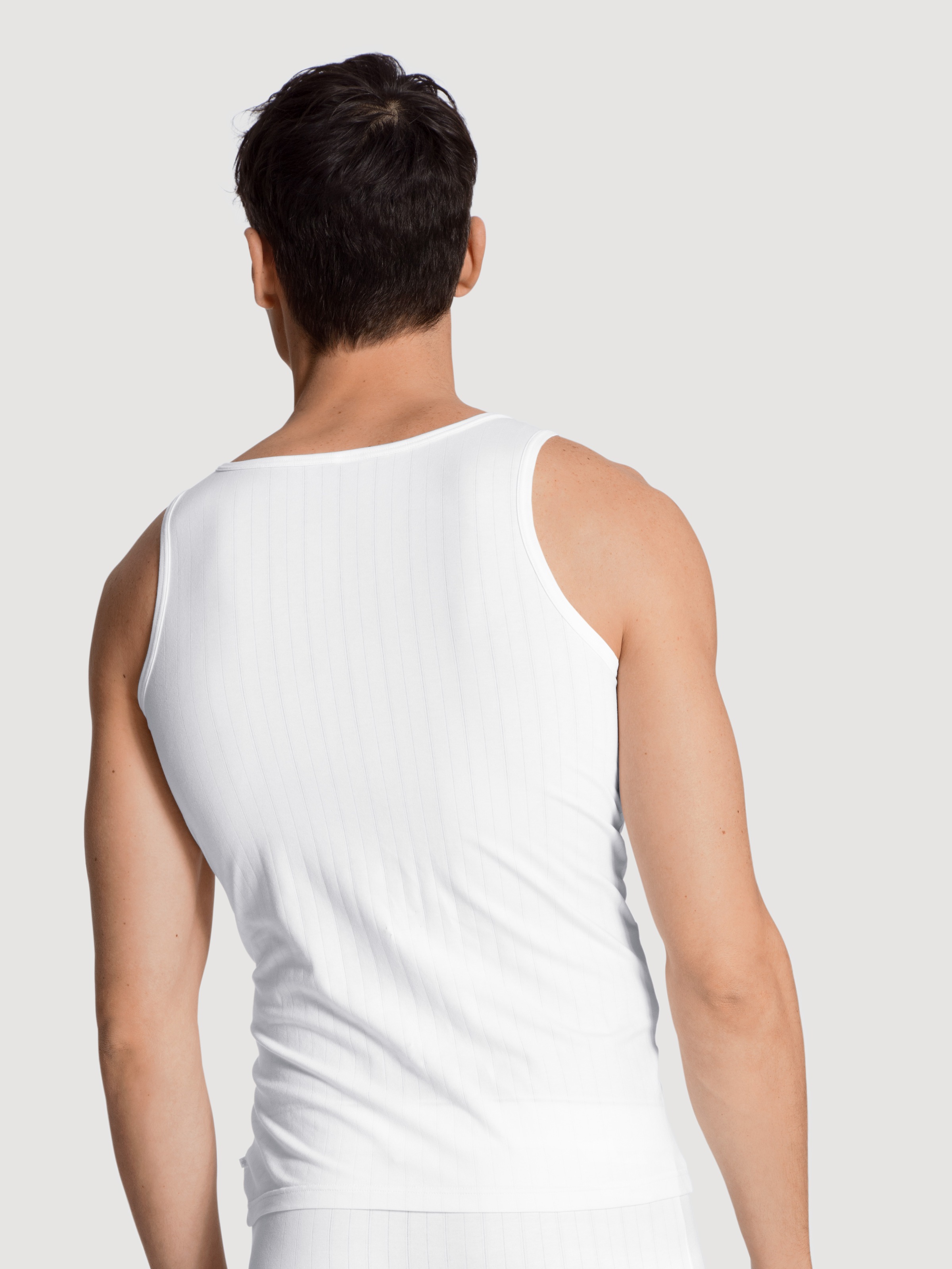 CALIDA Muskelshirt, Rundhals-Ausschnitt, Single Jersey, Baumwollmix, elastisch