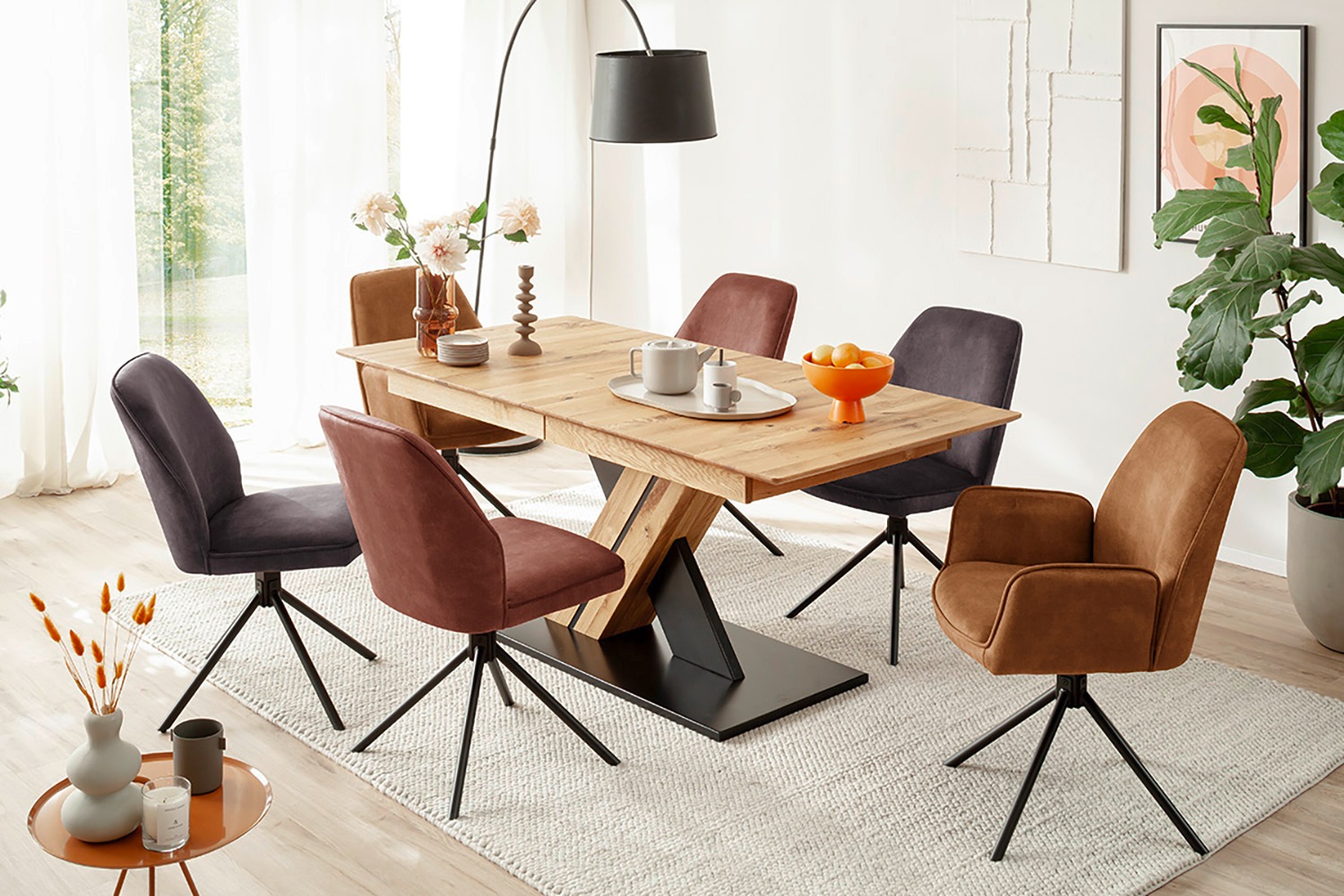 MCA furniture Esstisch »Morena Säulentisch Komfort Tisch«, Synchronauszug,a günstig online kaufen