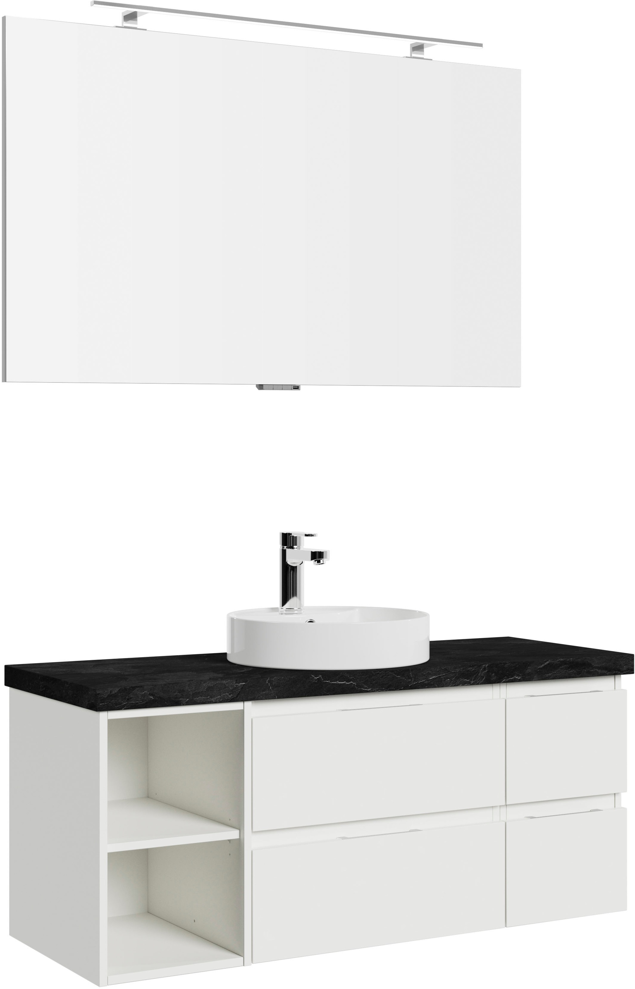 Saphir Badmöbel-Set »Serie 4035 2-teilig, Keramik-Aufsatzbecken mit LED-Spi günstig online kaufen