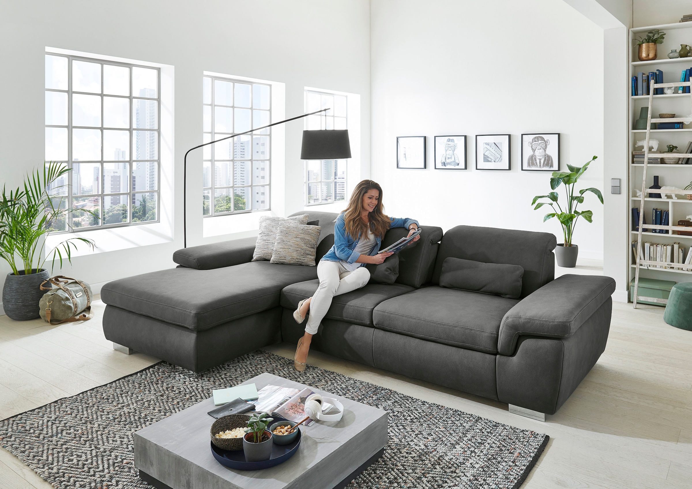 Die PlanBar Ecksofa »MP-IN17041 L-Form«, mit Sitztiefenverstellung, optiona günstig online kaufen