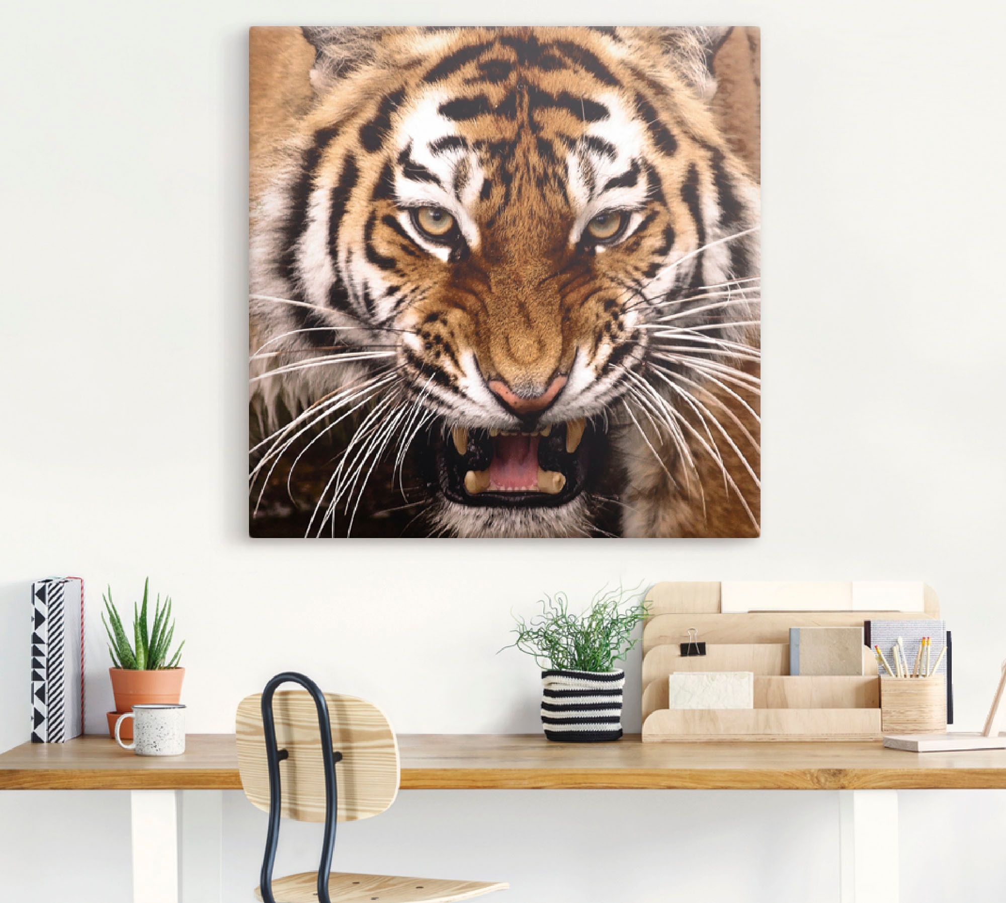 Artland Wandbild "Tiger Kopf", Wildtiere, (1 St.), als Leinwandbild, Wandau günstig online kaufen