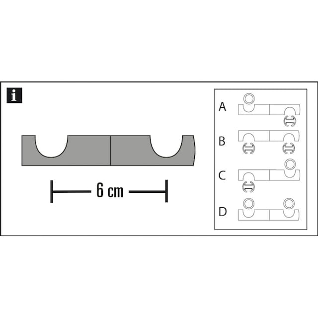 GARDINIA Deckenträger für Sichtschutz »Deckenträger Adapter für  Gardinenstangen«, (1 St.), Einzelprogramm Chicago 20 mm auf Raten bestellen