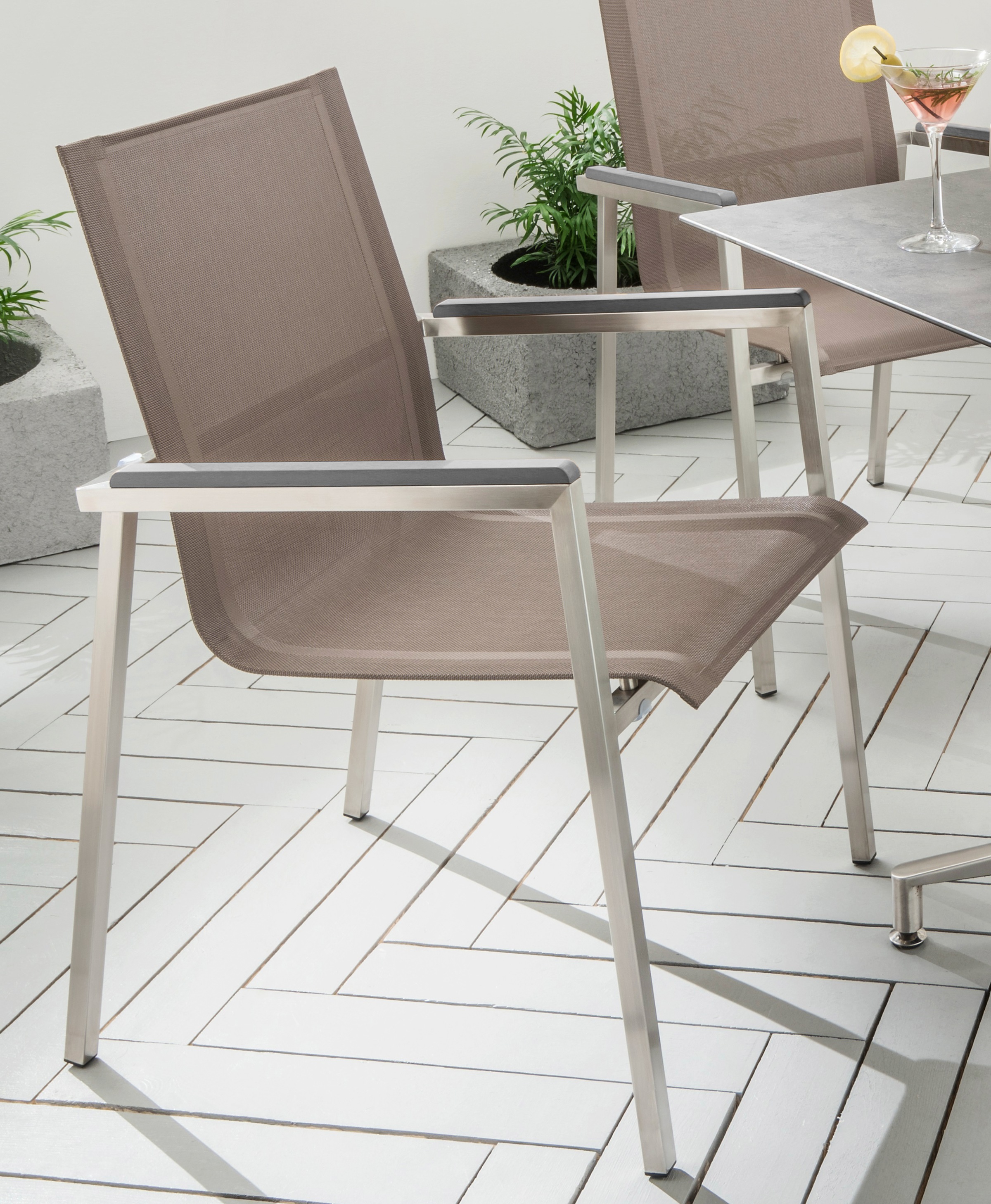 Destiny Gartensessel »ALTOS II«, (Set, 2 St.), Edelstahl, Textilene, Polywo günstig online kaufen