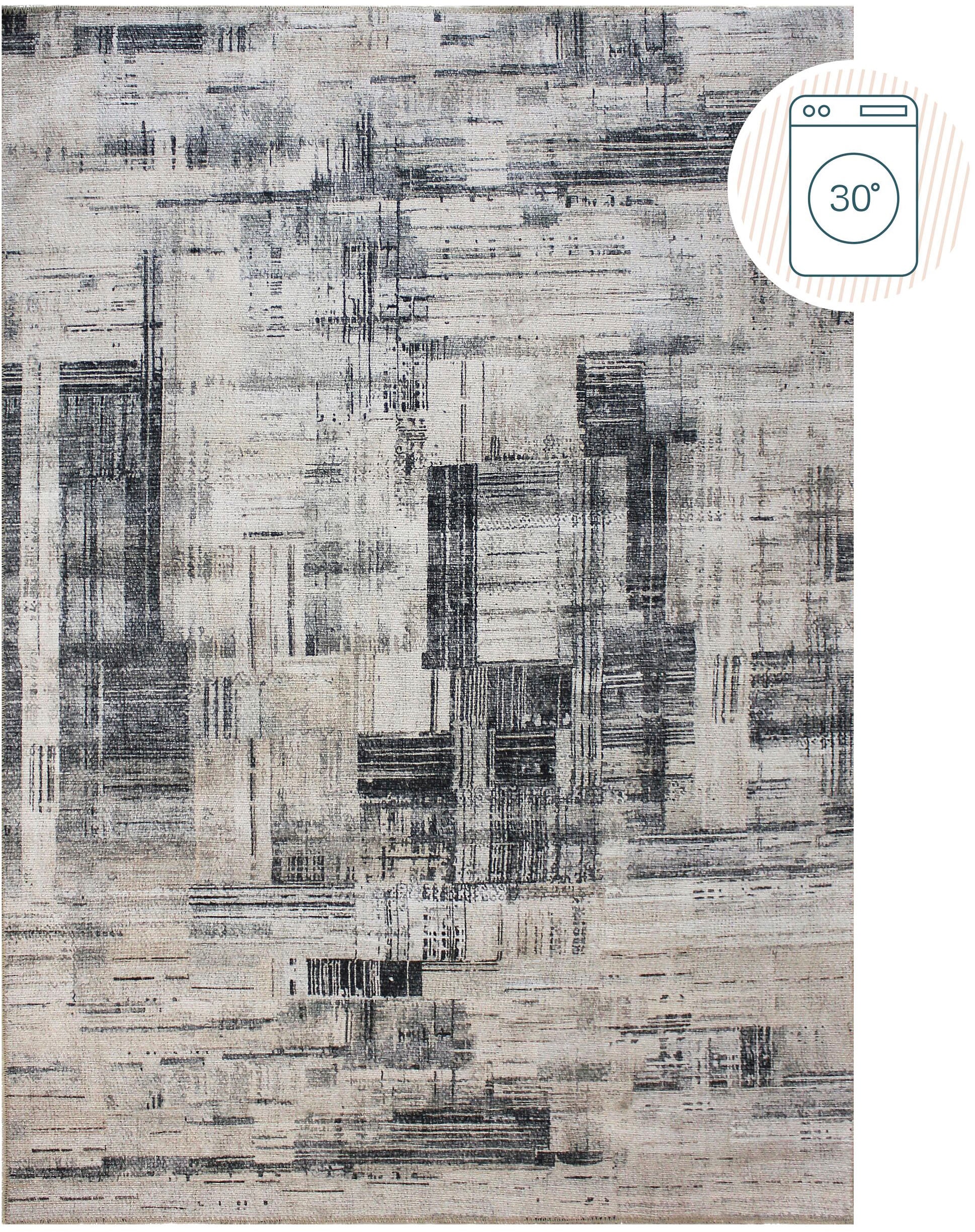 FLAIR RUGS Teppich »Silas«, rechteckig, 4 mm Höhe, Waschbarer Abstrakter Te günstig online kaufen