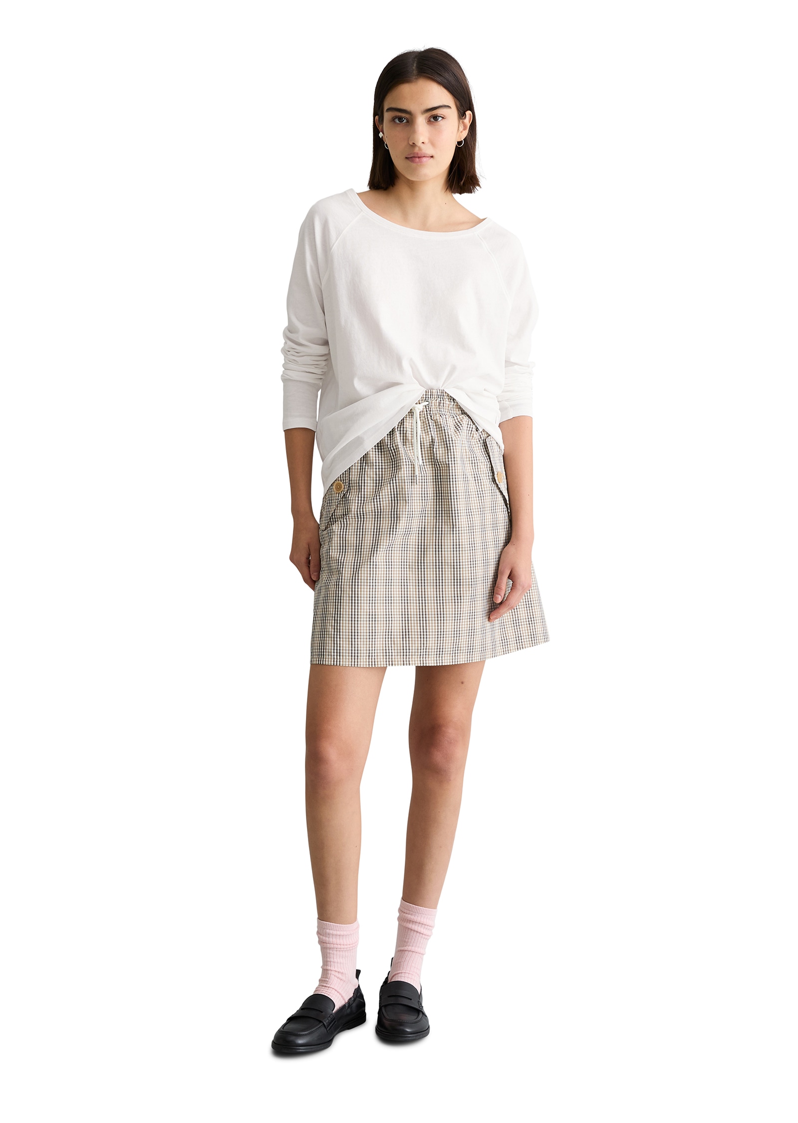 Marc O'Polo DENIM Longsleeve relaxed fit mit Raglan-Ärmeln, U-Boot-Ausschnitt