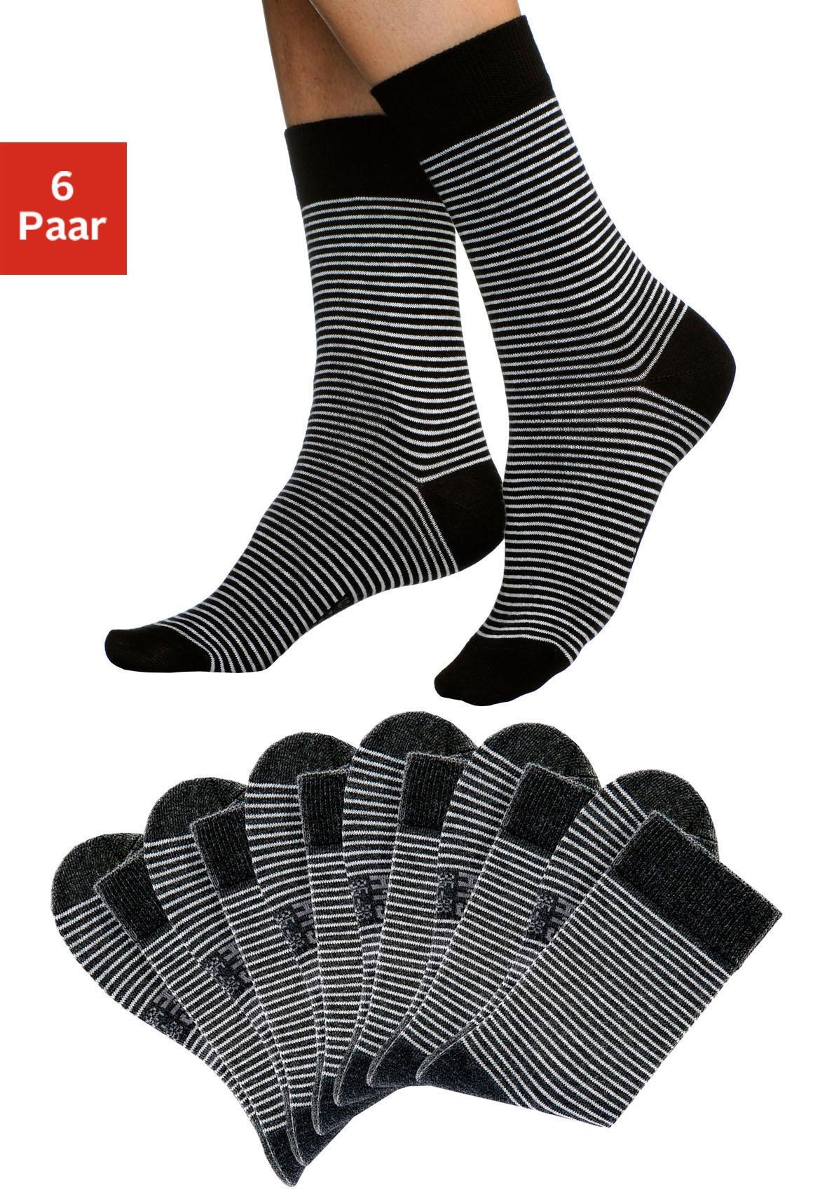 (6 mit Paar), H.I.S druckfreiem Socken, Bündchen kaufen online