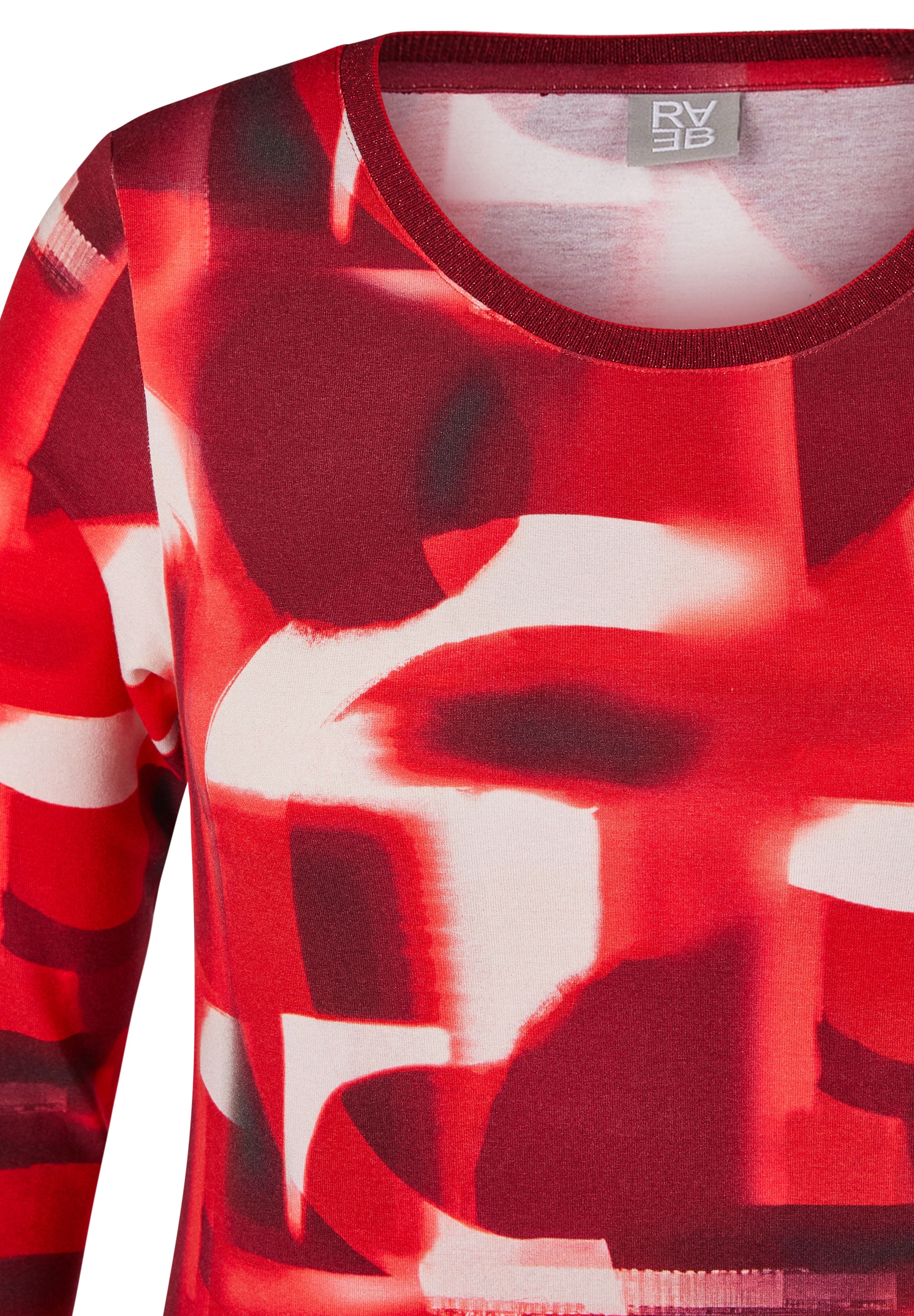 Rabe 3/4-Arm-Shirt mit grafischem Muster und Glitzer-Rundhals