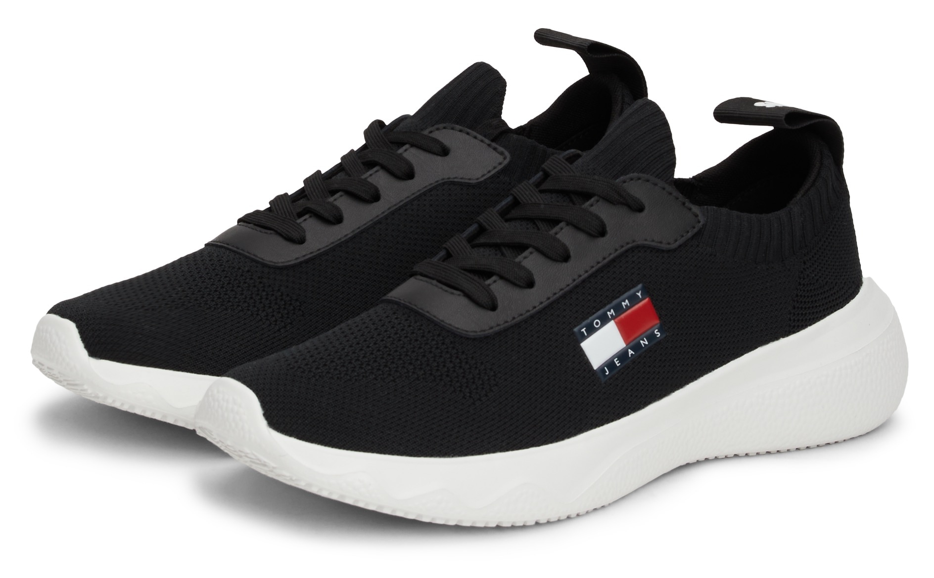 Tommy Jeans Slip-On Sneaker »TJW KNIT RUNNER«, Freizeitschuh, Halbschuh, Schlupfschuh mit seitlicher Logoflagge