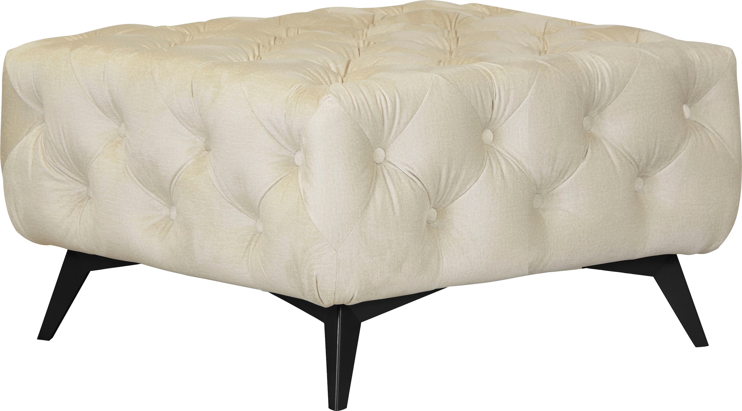 Leonique Polsterhocker »Amaury«, Chesterfield-Optik, Breite 80cm, Fußfarbe wählbar