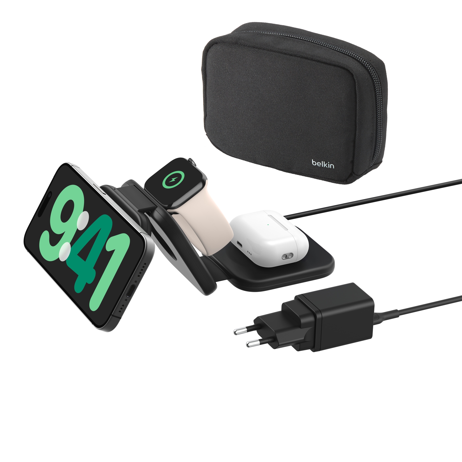 Belkin Wireless Charger »BoostCharge Pro magnetische 3-in-1-Reiseladestation«