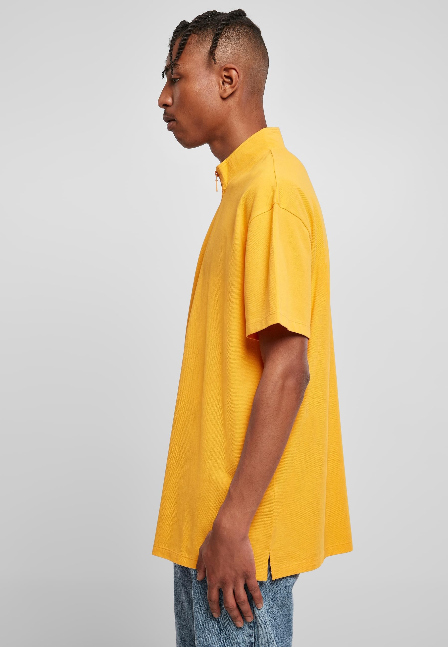 URBAN CLASSICS T-Shirt »Urban Classics Herren Boxy Zip Pique Tee« 1 Stk. tlg.