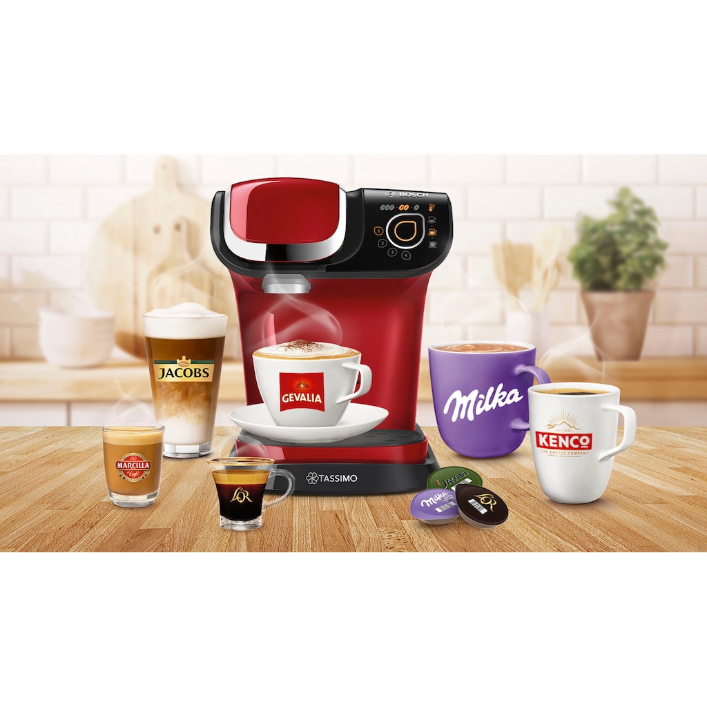 TASSIMO Kapselmaschine »MY WAY 2 TAS6503«, Kaffeemaschine by Bosch, rot, mit Wasserfilter, über 70 Getränke, Personalisierung, vollautomatisch