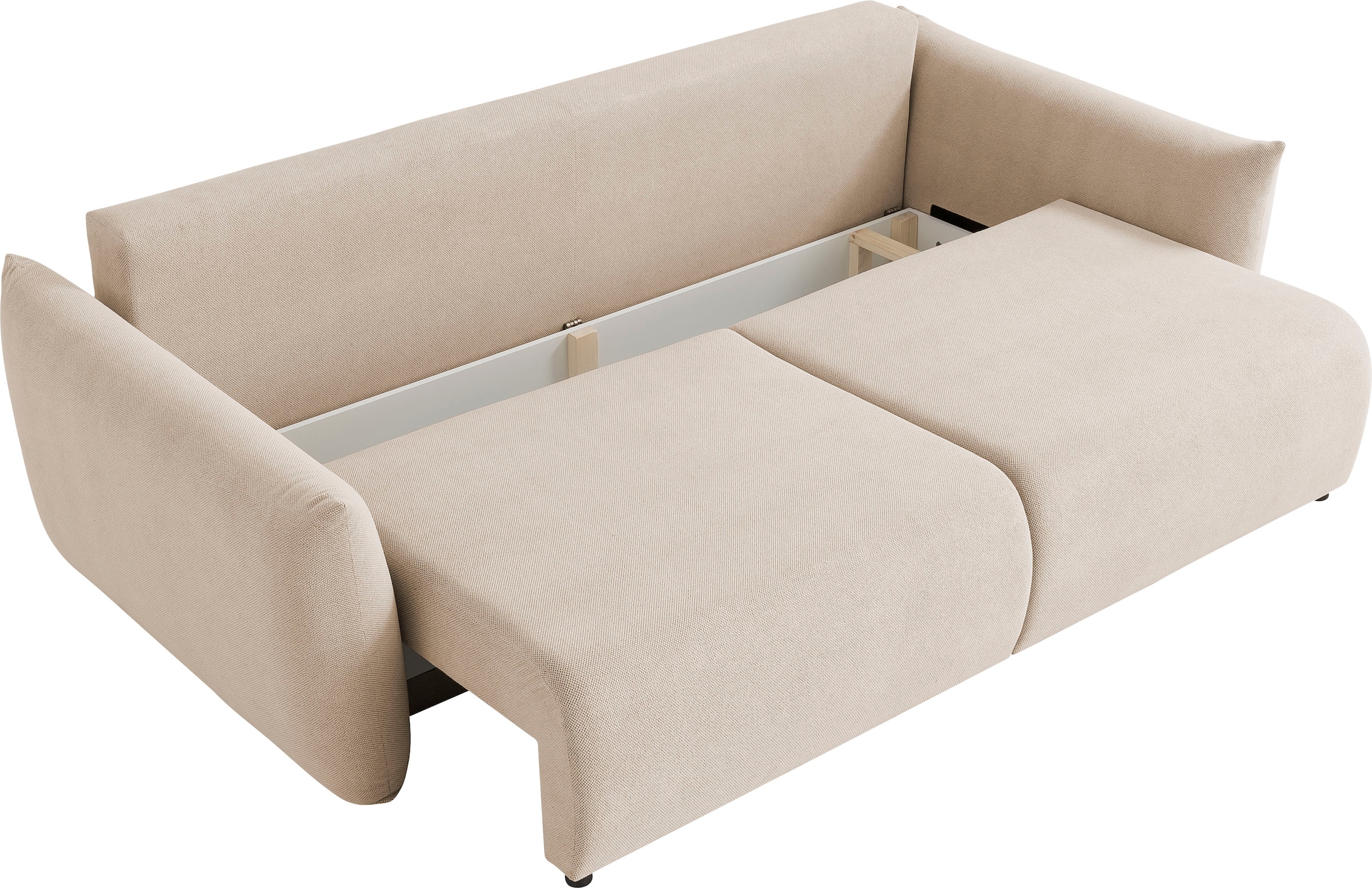 INOSIGN 3-Sitzer »MAVAS Schlafsofa mit Bettkasten«, ca.240/108cm (Liegefläche 212/145 cm), Cord, Chenille, Struktur