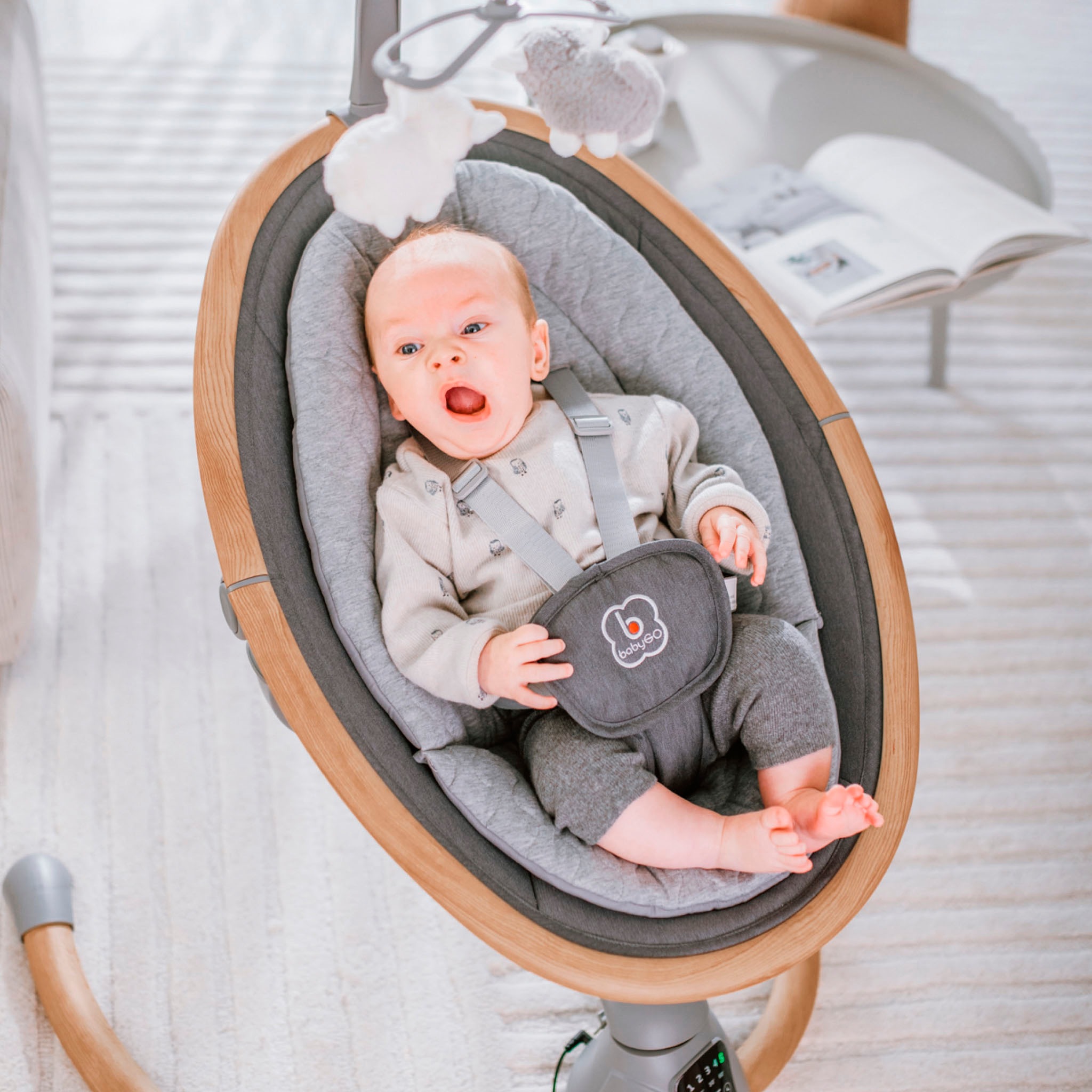 BabyGo Babywippe »Homey«, bis 9 kg, mit Schaukelbewegungen und Sound
