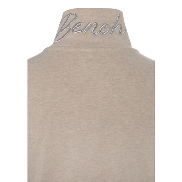 Bench. Loungewear Sweatjacke »- Loungejacke«, mit glänzender Logostickerei  am Stehkragen, Loungewear, Loungeanzug online bei