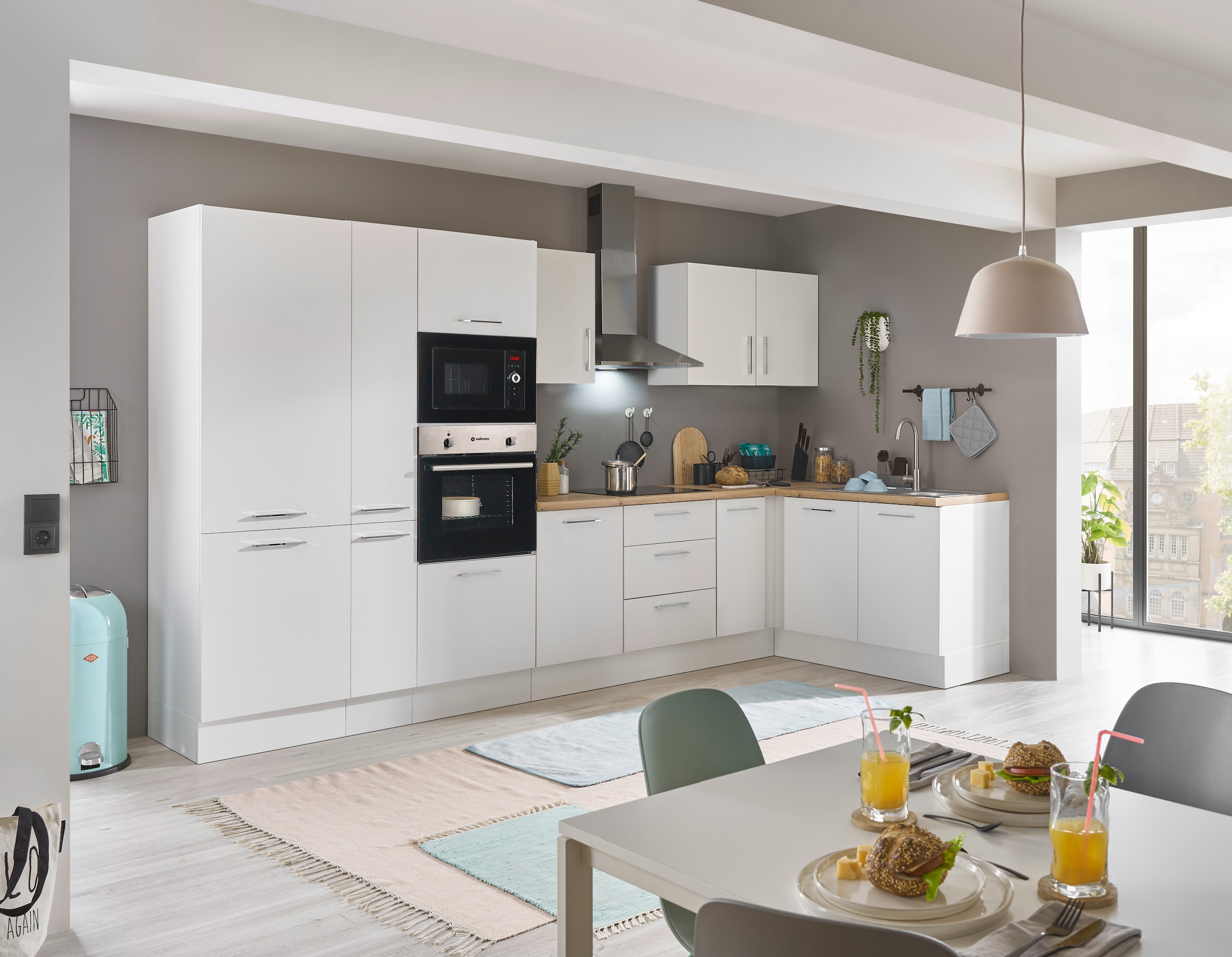 BASIC by Balculina Winkelküche »Turin«, Stellbreite 360x175 cm, wahlweise mit E-Geräten