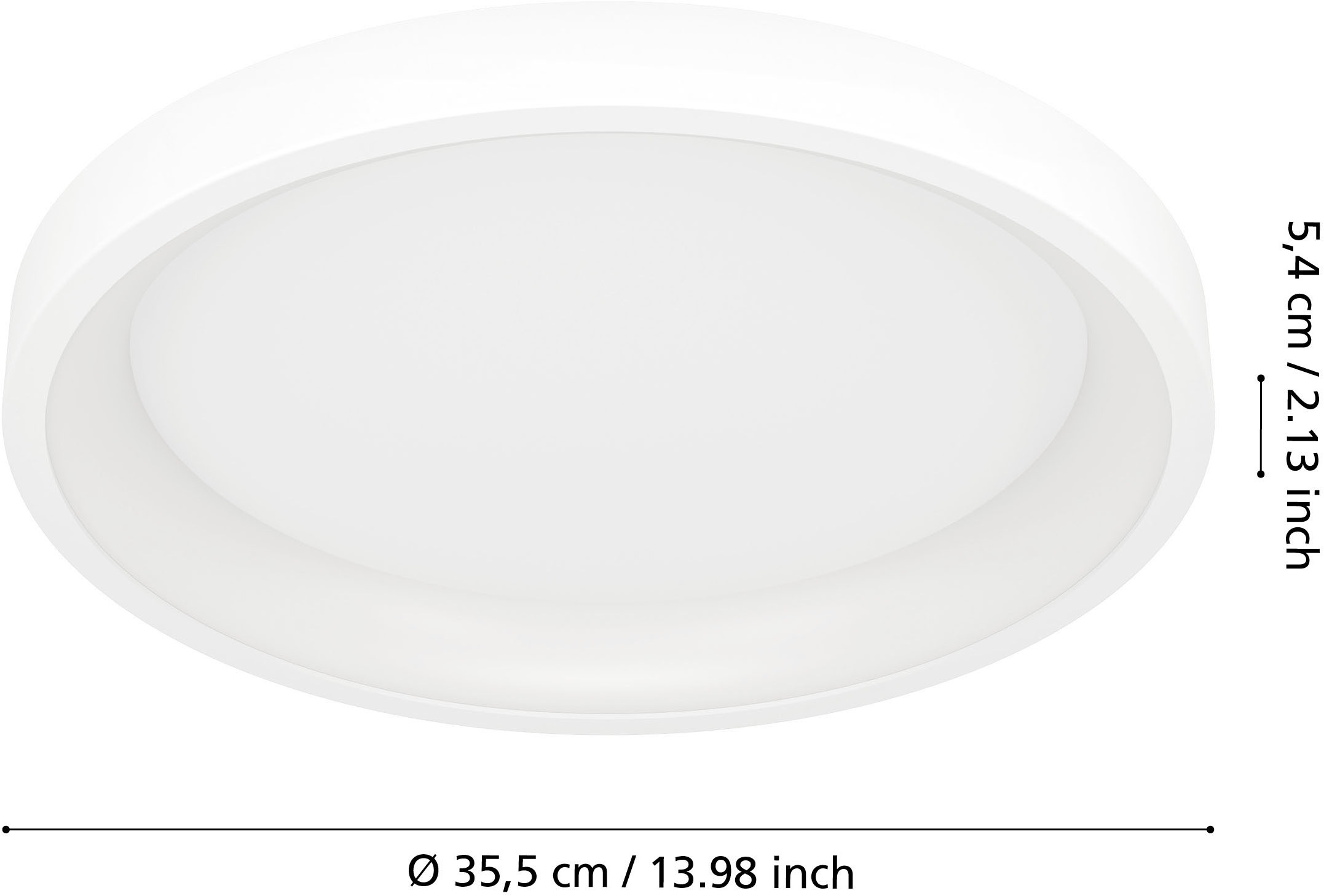 EGLO LED Deckenleuchte »LORETELLO-Z Deckenlampe - Stahl - LED - 19,6W - IP20« LED-Modul 1 Stk. Kaltweiß | Neutralweiß | RGB | Warmweiß Wohzimmerlampe, Esszimmerlampe, Flur, Schlafzimmer, H7,5 x Ø35 cm