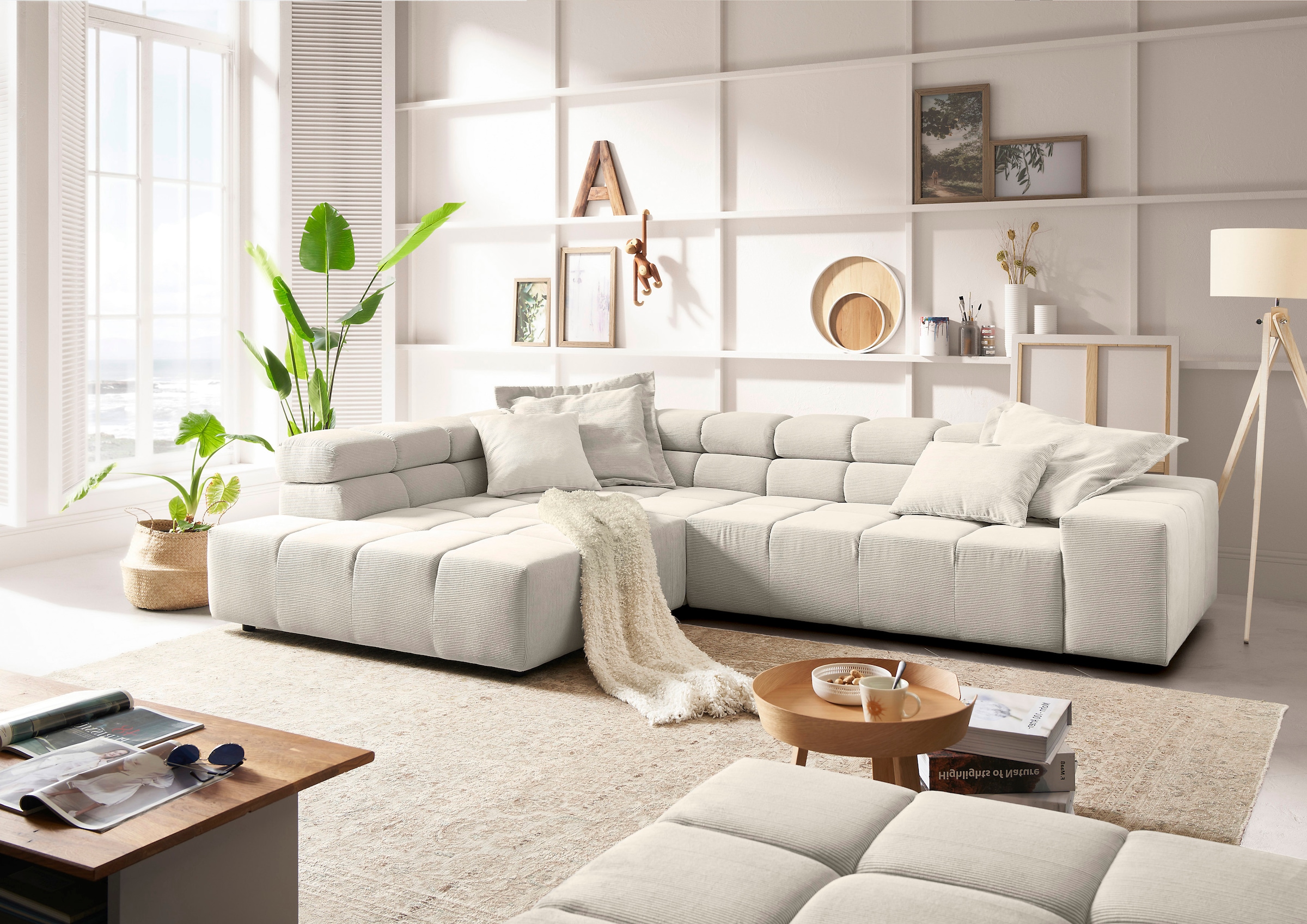 INOSIGN Ecksofa »Ancona incl. Kopfteilverstellung, OTTOs Choice, Breite 319cm, L-Form«, wahlweise motorische Sitztiefenverstellung, auch in Cord + Easy Care
