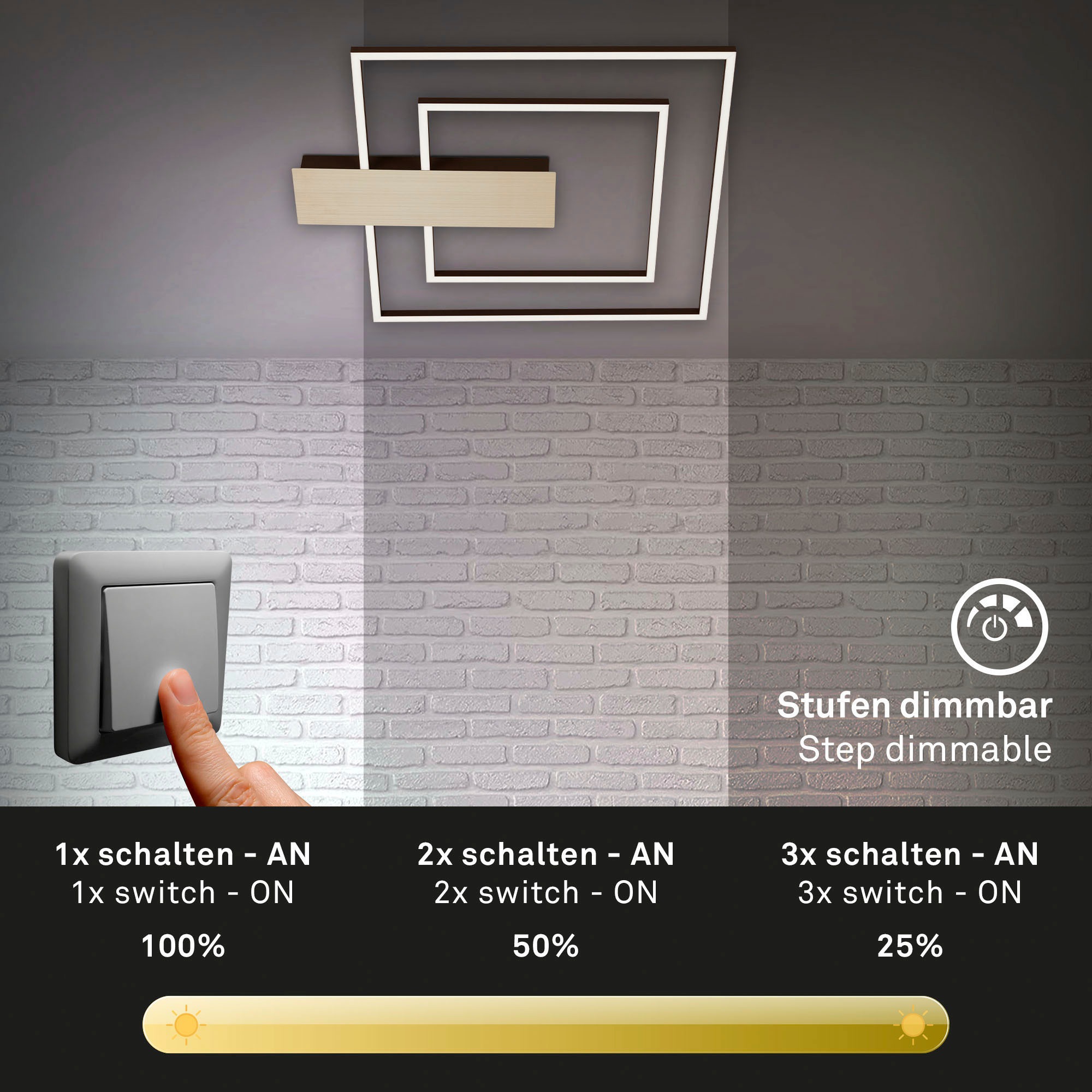 Briloner Leuchten Deckenleuchte »Deckenleuchte NICO DUO«, Deckenlampe dimmb günstig online kaufen