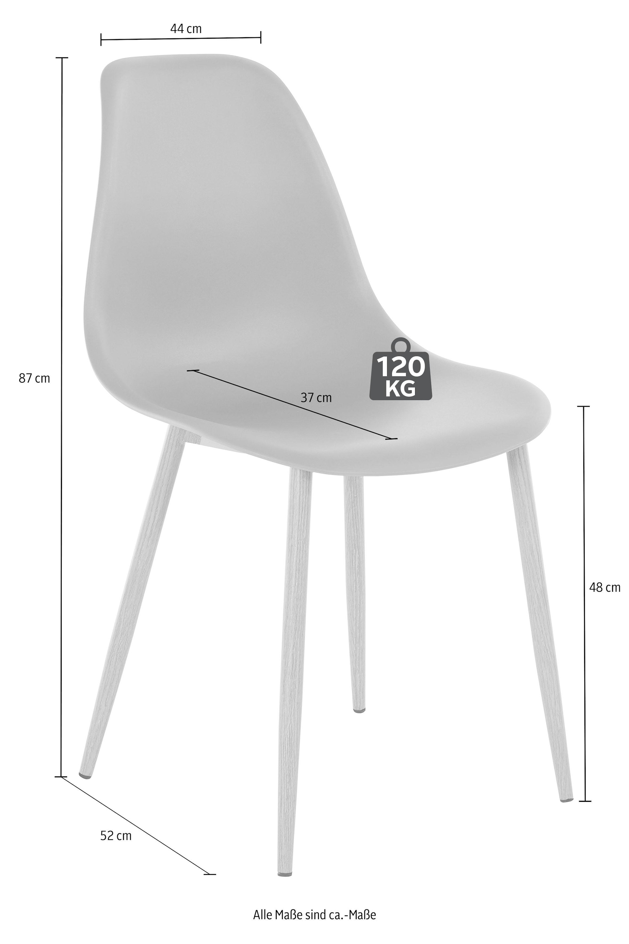 INOSIGN Essgruppe »Miller«, (Set, 5 tlg.), Glastisch mit 4 Stühlen (Kunststoffschale)