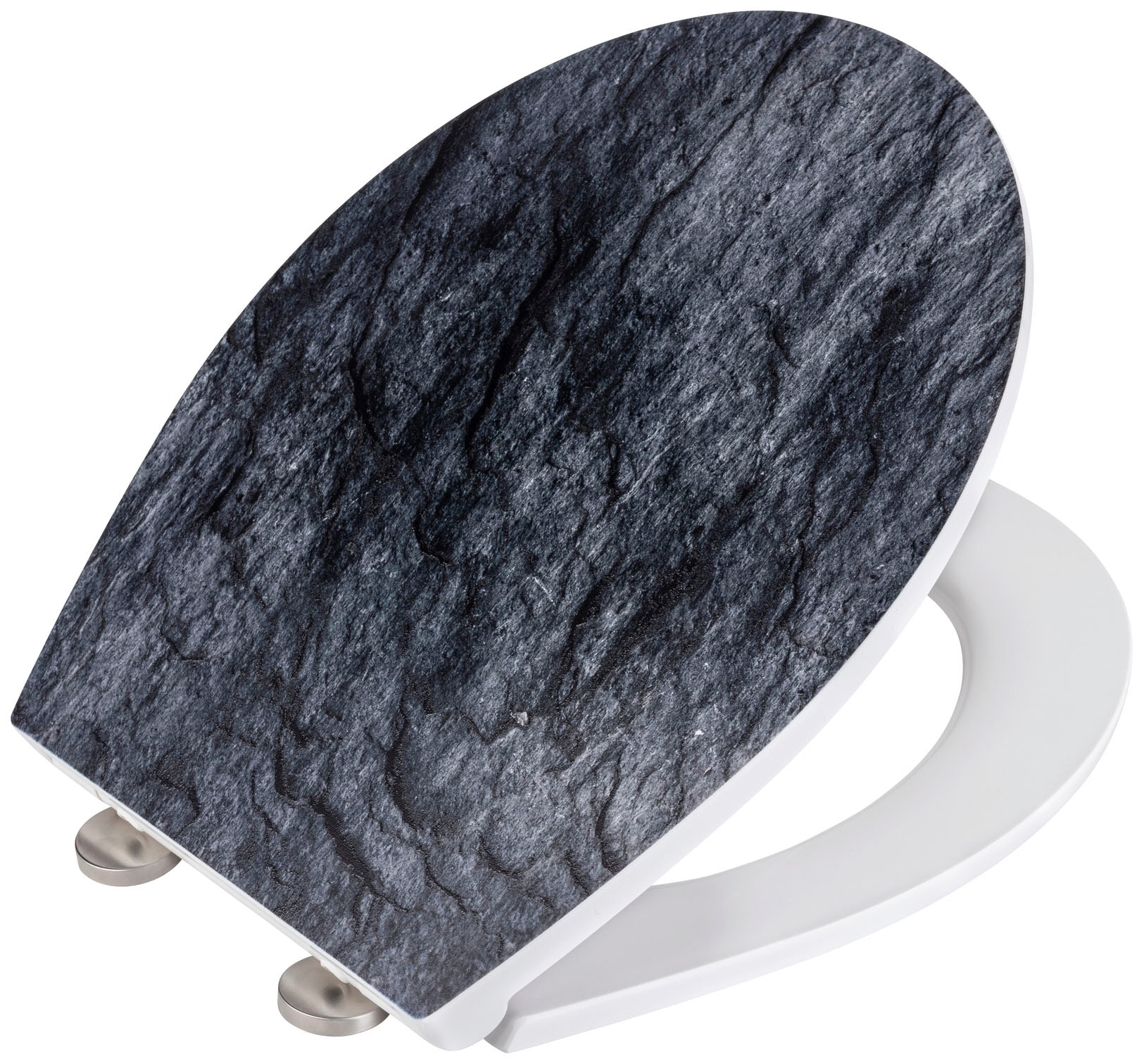 WENKO WC-Sitz "Slate Rock", mit Relief, aus antibakteriellem Duroplast günstig online kaufen