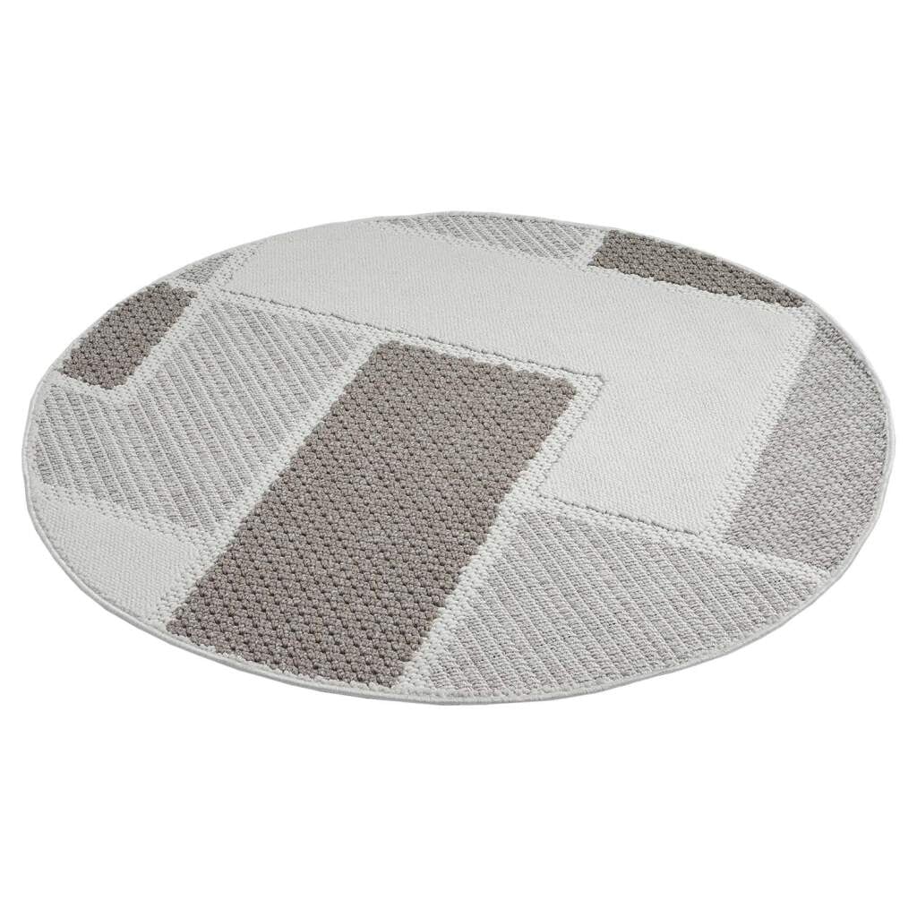 Carpet City Teppich »LINDO 8877«, rund, 11 mm Höhe, Kurzflor, Hochtief-Muster/ 3D-Effekt, Boho-Stil, Wohnzimmer