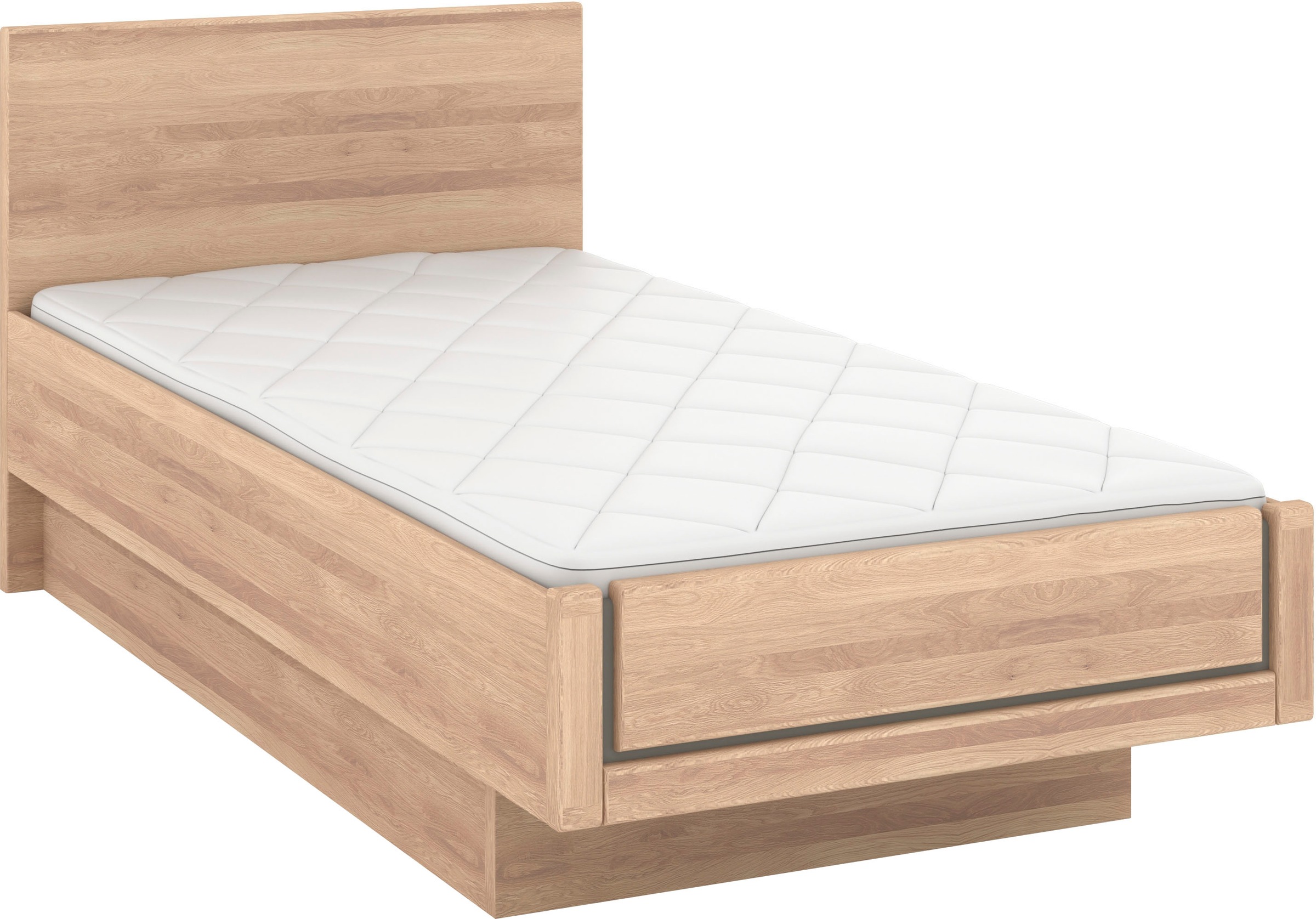 Musterring Holzbett »Sorrent, Bettgestell, Bettrahmen, teilmassiv Eiche«, (MADE IN GERMANY), Eiche teilmassiv, Liegehöhenverstellung, in schwebender Optik