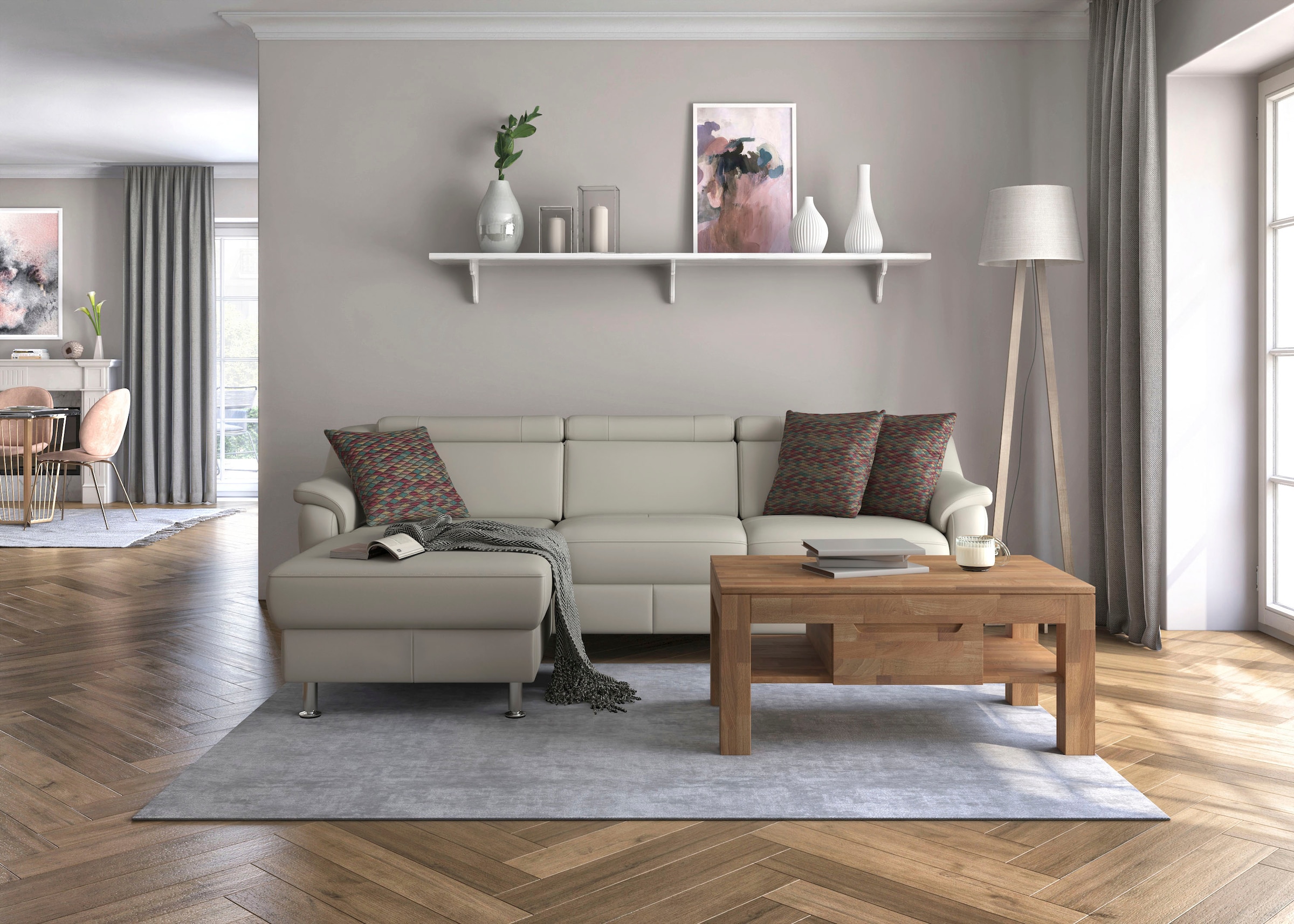 sit&more Ecksofa »Freetown L-Form«, inklusive Kopfteilverstellung und komfortablem Federkern