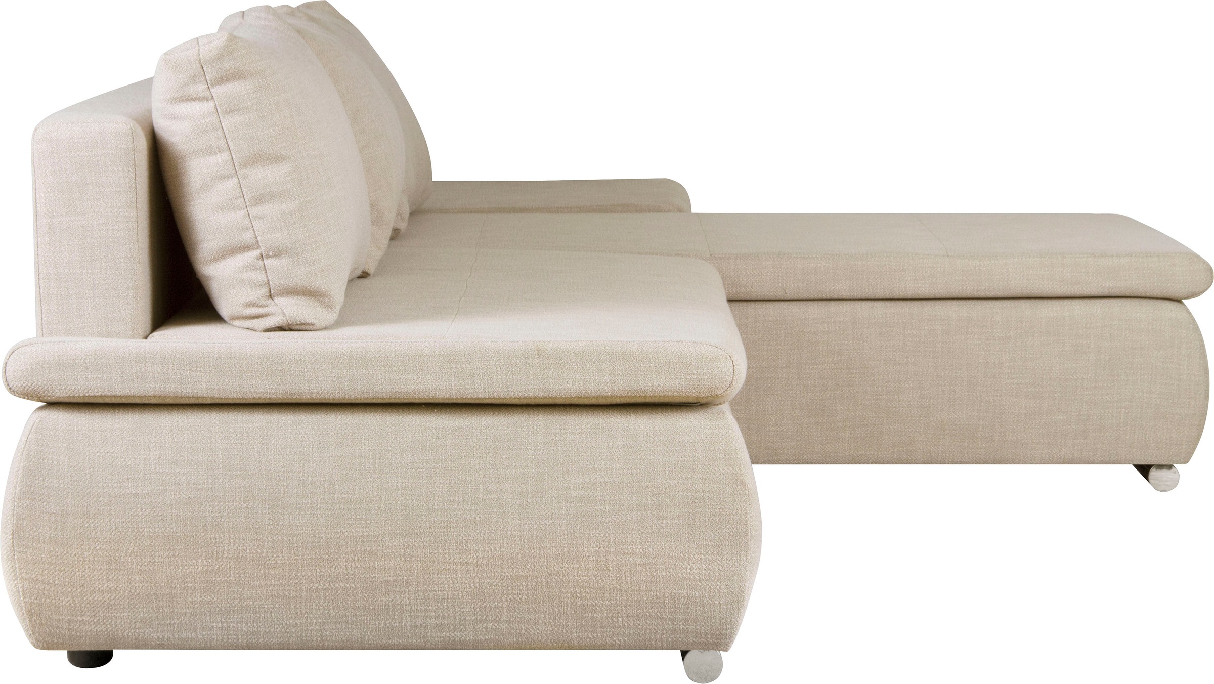 Home affaire Ecksofa »Acra L-Form«, mit Bettfunktion und Bettkasten, in Mattenoptik