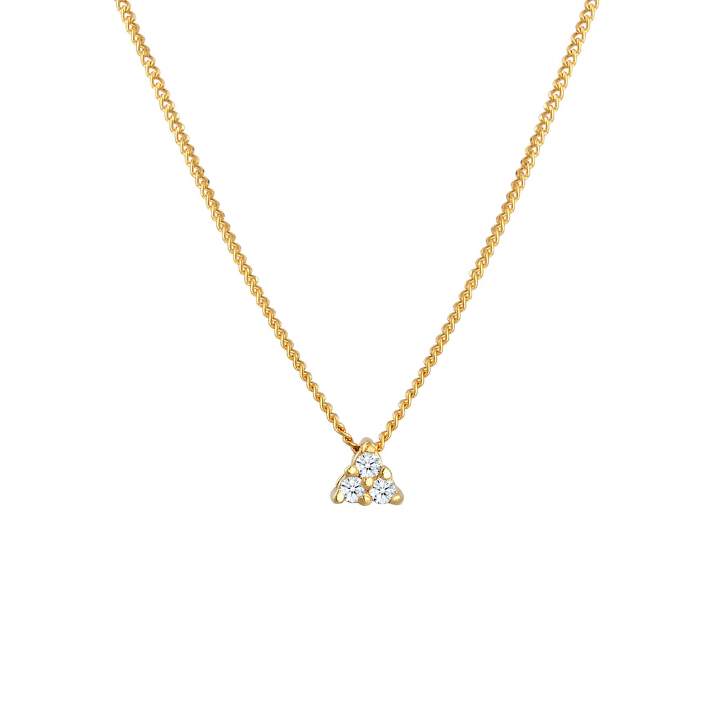 Elli DIAMONDS Collierkettchen »Panzerkette Dreieck Diamant (0.045 ct)585 Gelbgold«