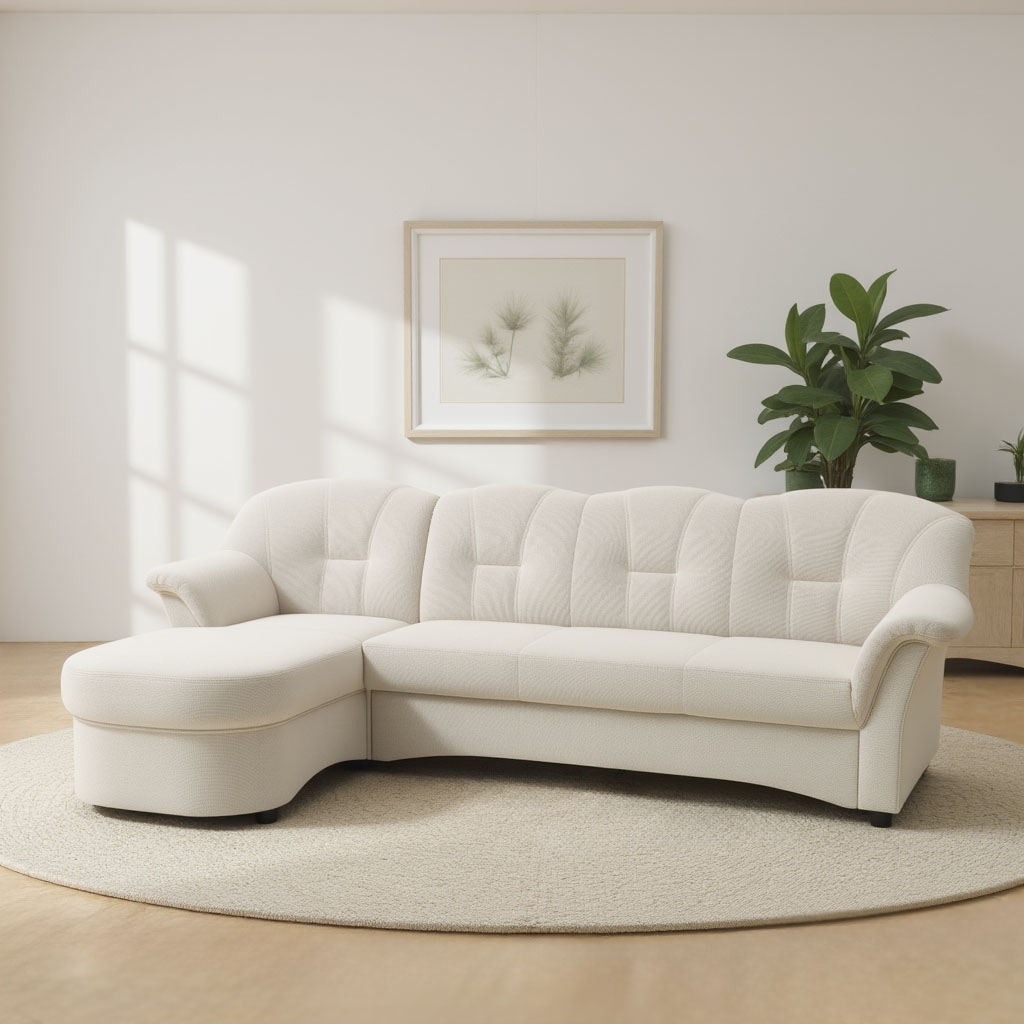 DOMO collection Ecksofa »Flores Schlafsofa, B/T/H: 233/142/86 cm, L-Form«, günstig online kaufen