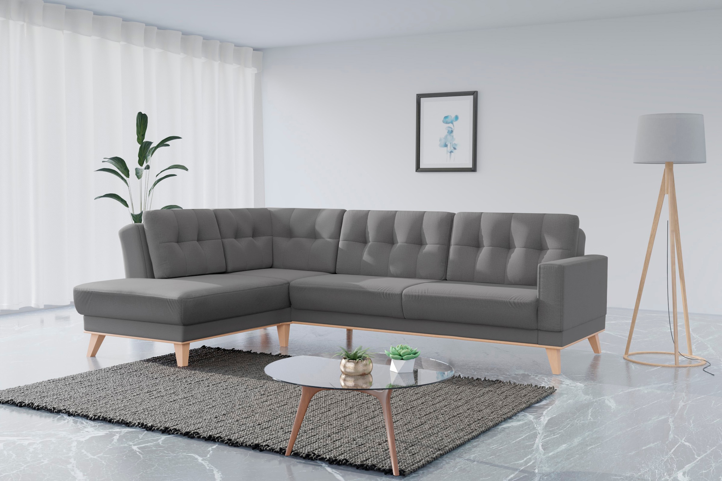 sit&more Ecksofa »Lavida L-Form« wahlweise mit Kippfunktion und Bettkasten günstig online kaufen
