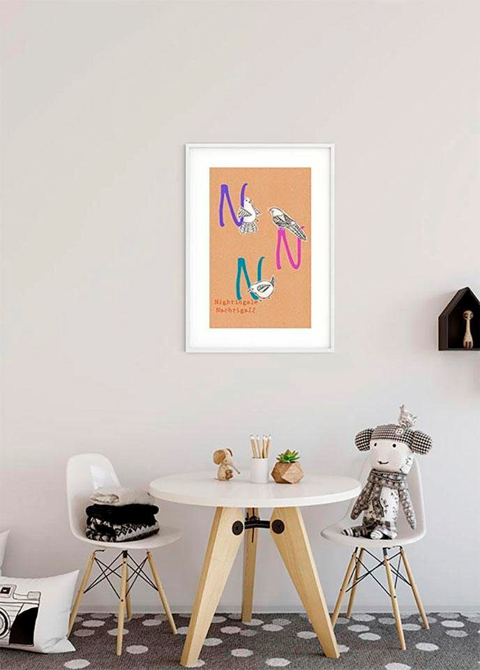 Komar Bild »ABC Animal N«, Buchstaben, (1 St.), Wandbild zur Dekoration - ohne Rahmen