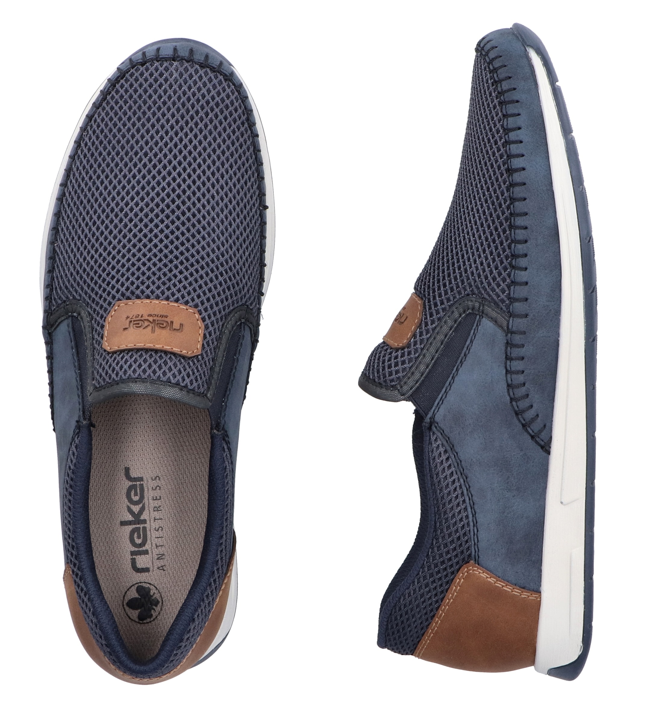 Rieker Slipper  Slip-on Sneaker, Schlupfschuh mit Stretcheinsätze
