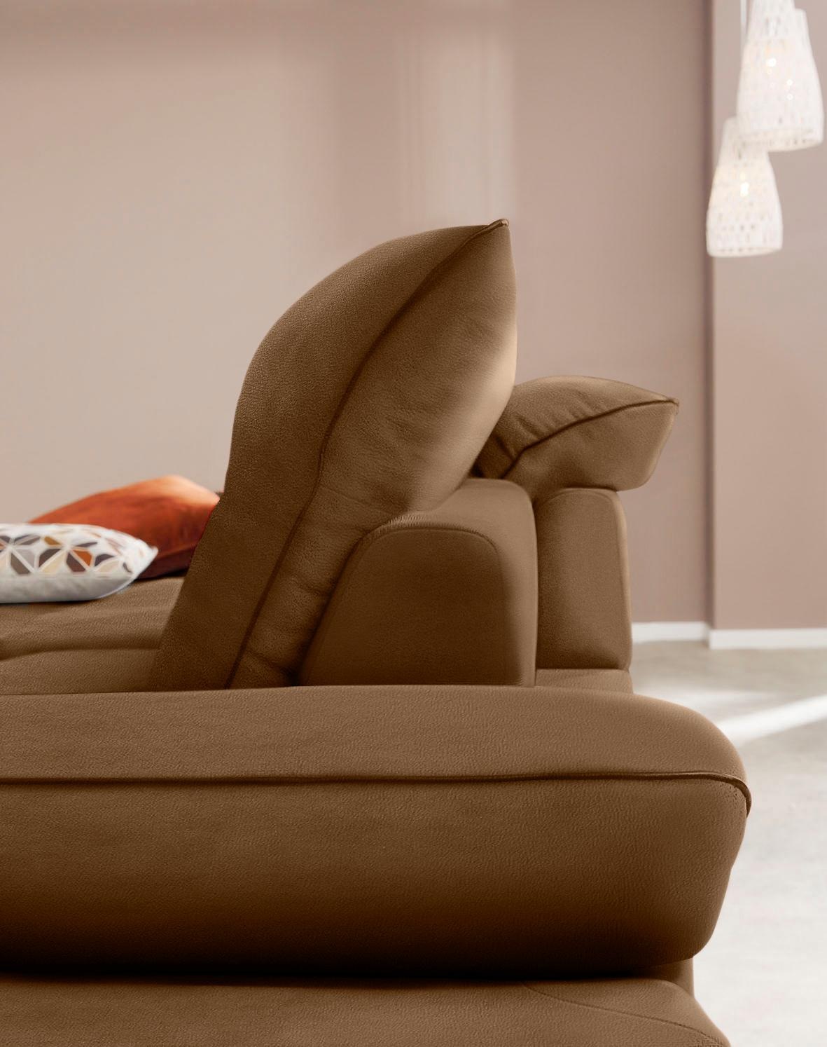 W.SCHILLIG Ecksofa »enjoy&MORE, Designsofa, elegant und bequem, L-Form«, mit Sitztiefenverstellung, Füße Chrom glänzend, Breite 294 cm