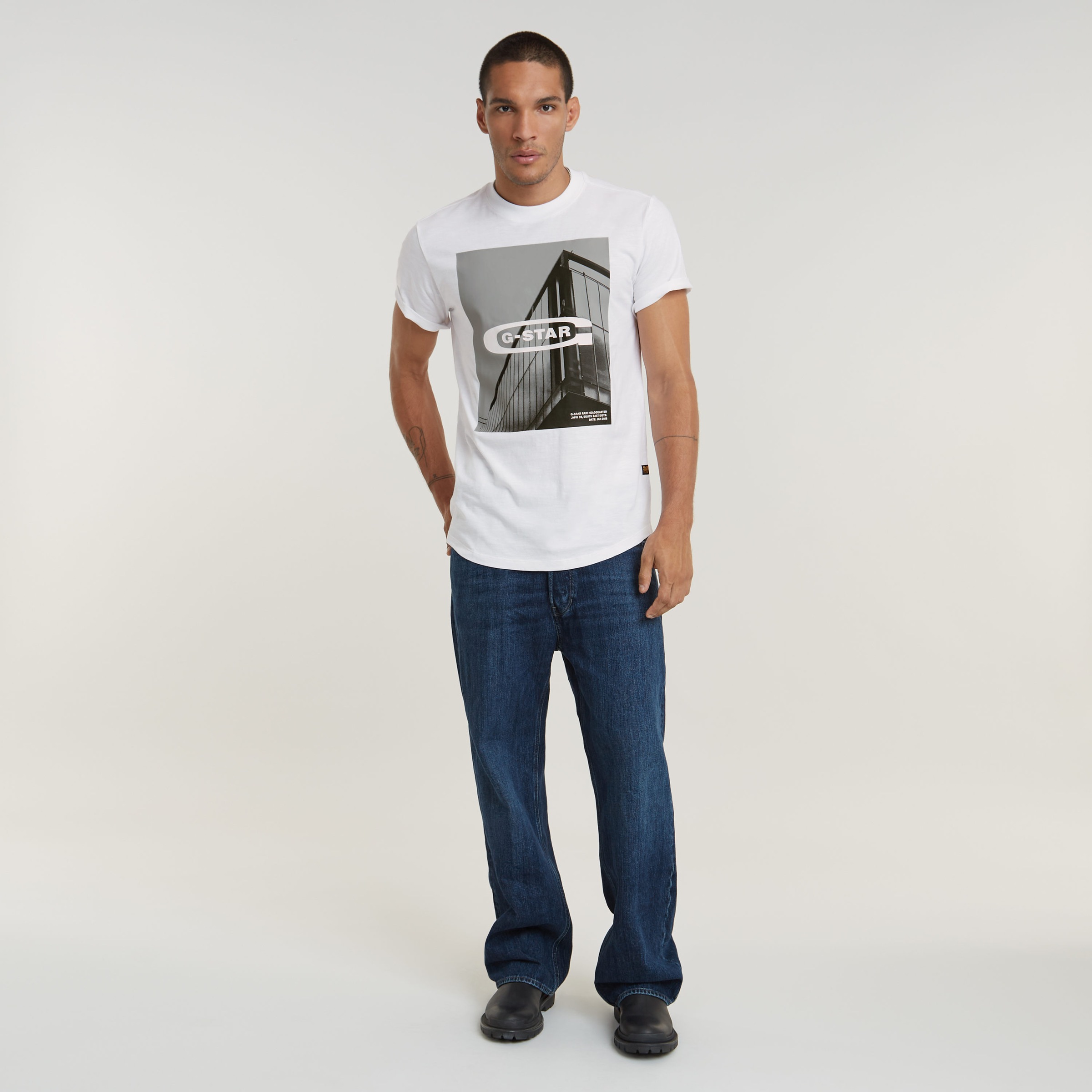 G-STAR T-Shirt »HQ oldskool logo lash r t«