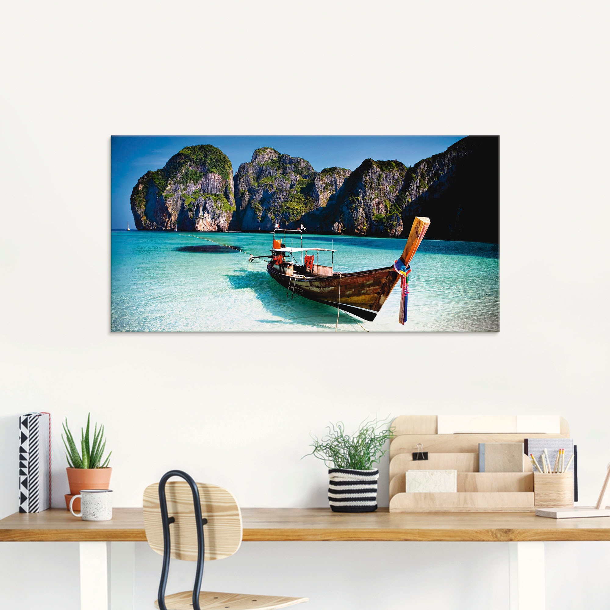 Artland Glasbild "Maya Bay, Koh Phi Phi Leh, Thailand", Boote & Schiffe, (1 günstig online kaufen