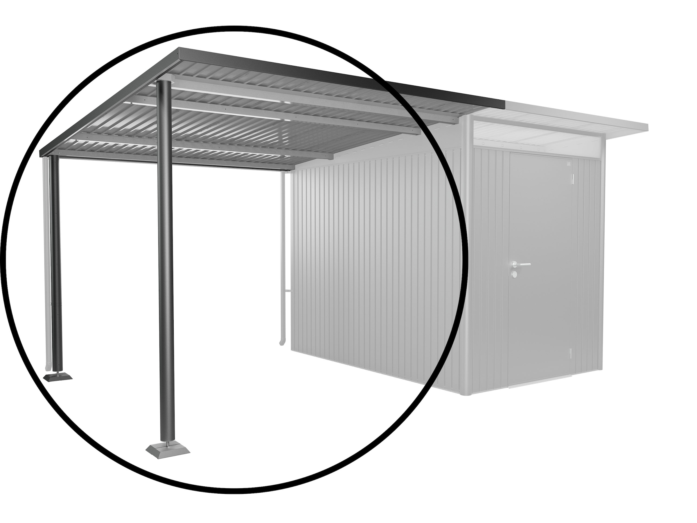 Biohort Gerätehaus-Anbaudach »für AvantGarde A3/A7 Gr. L verschiedene Farben« 243x300x218 cm