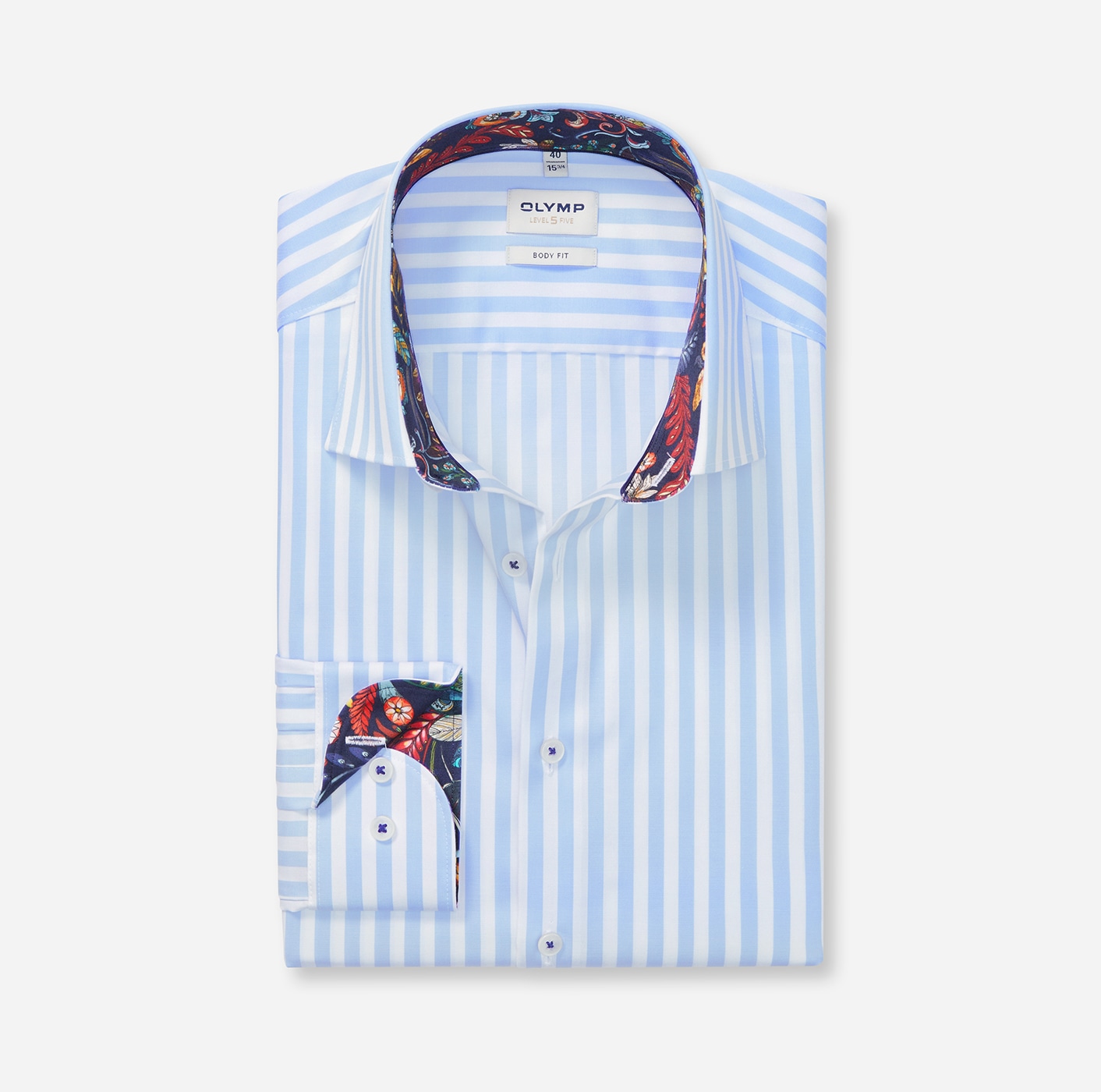 OLYMP Langarmhemd »Level 5« gestreift, body fit, New York Kentkragen, Businesshemd