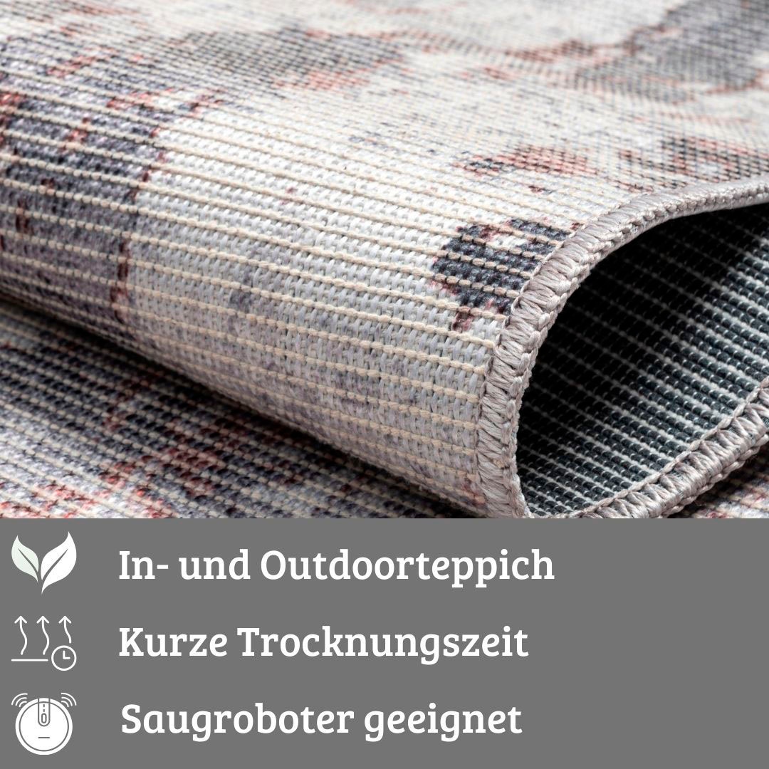 OTTO home Teppich »Mülenen« rechteckig 10 mm Höhe Kurzflor, modernes Design, waschbar, In- und Outdoor geeignet